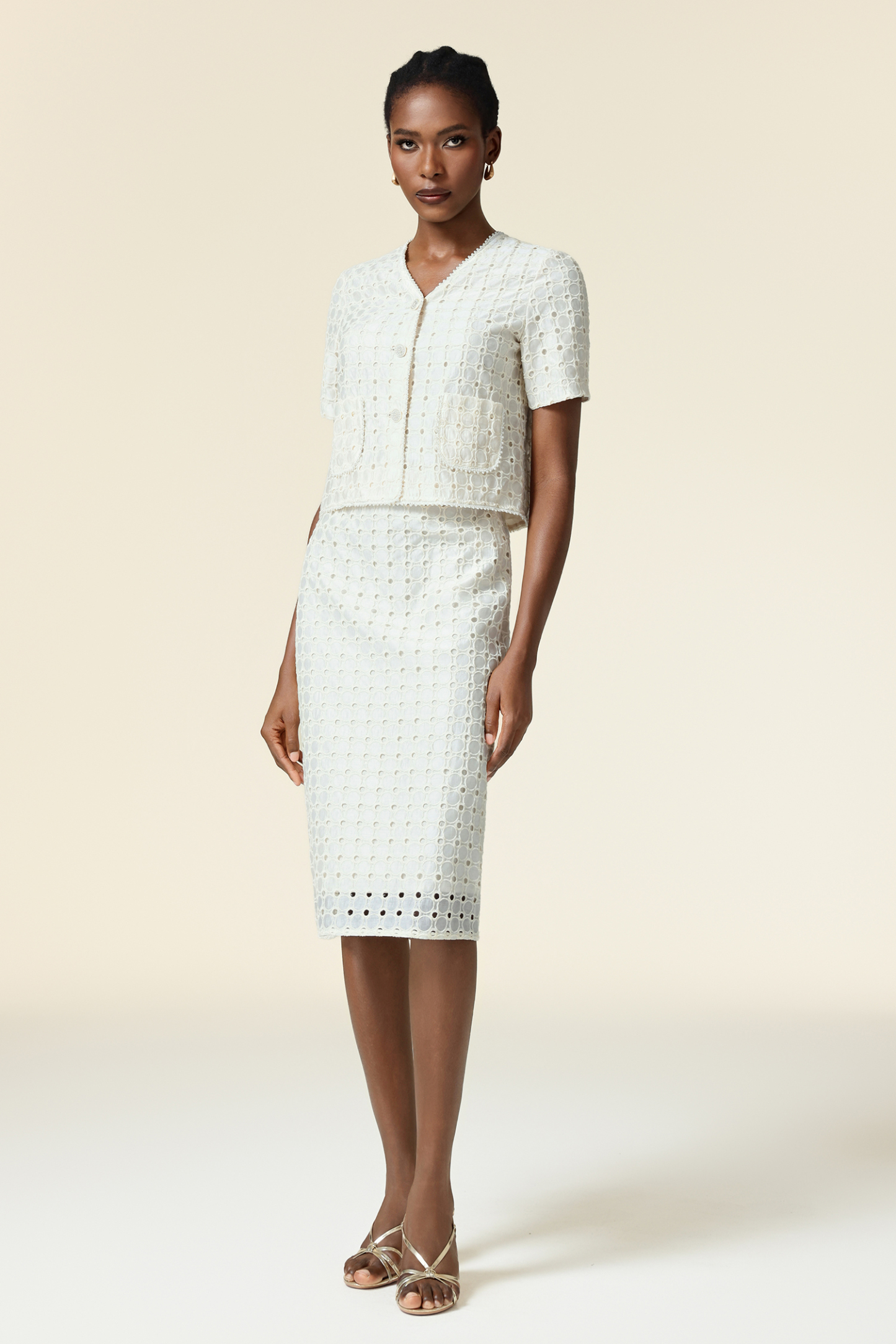 Toto V-Neck Short Sleeves Top And Skirt Two-Piece Set