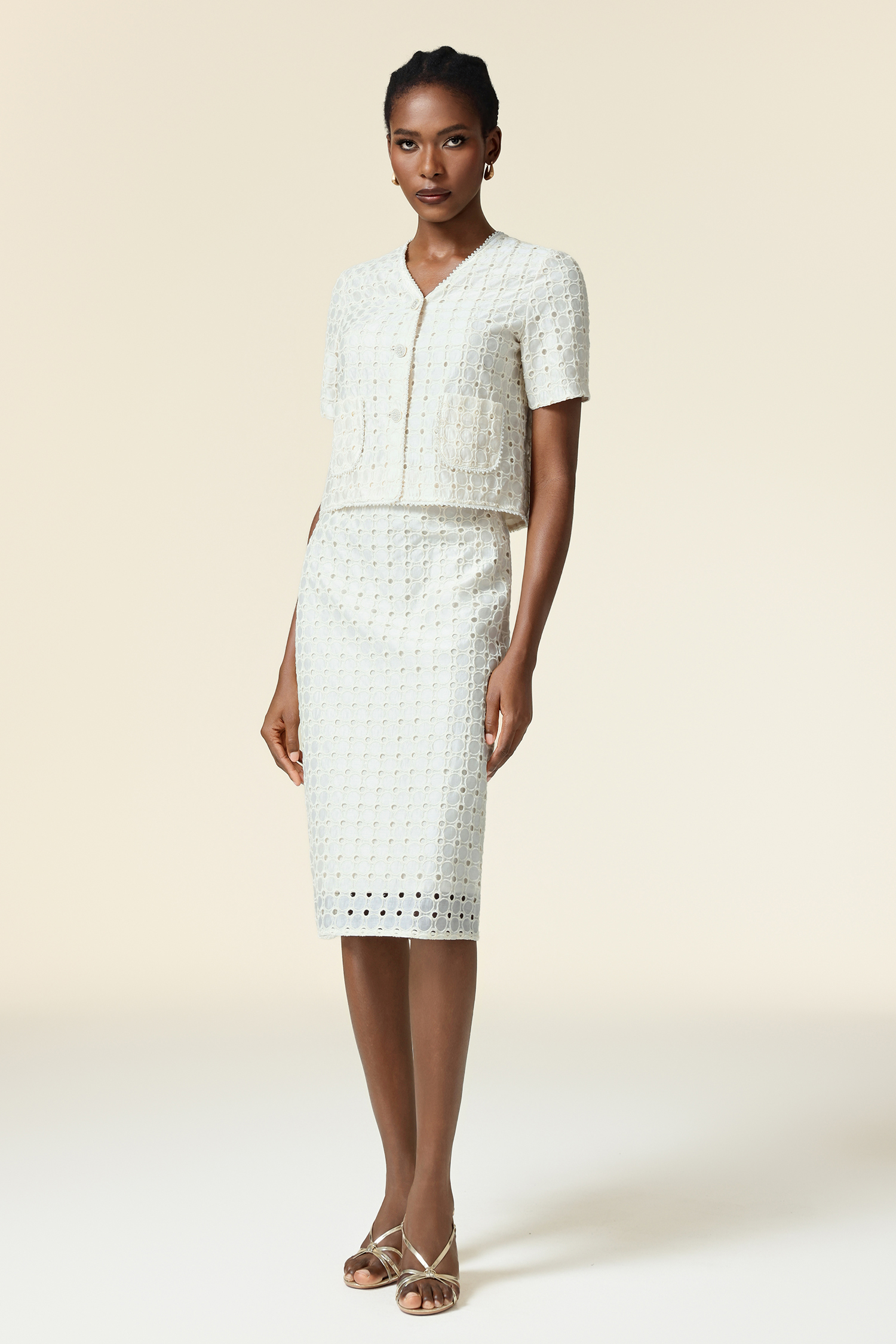 Toto V-Neck Short Sleeves Top And Skirt Two-Piece Set