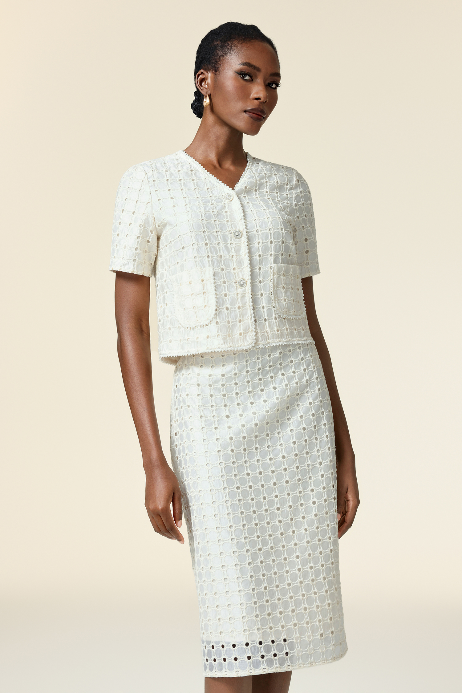 Toto V-Neck Short Sleeves Top And Skirt Two-Piece Set