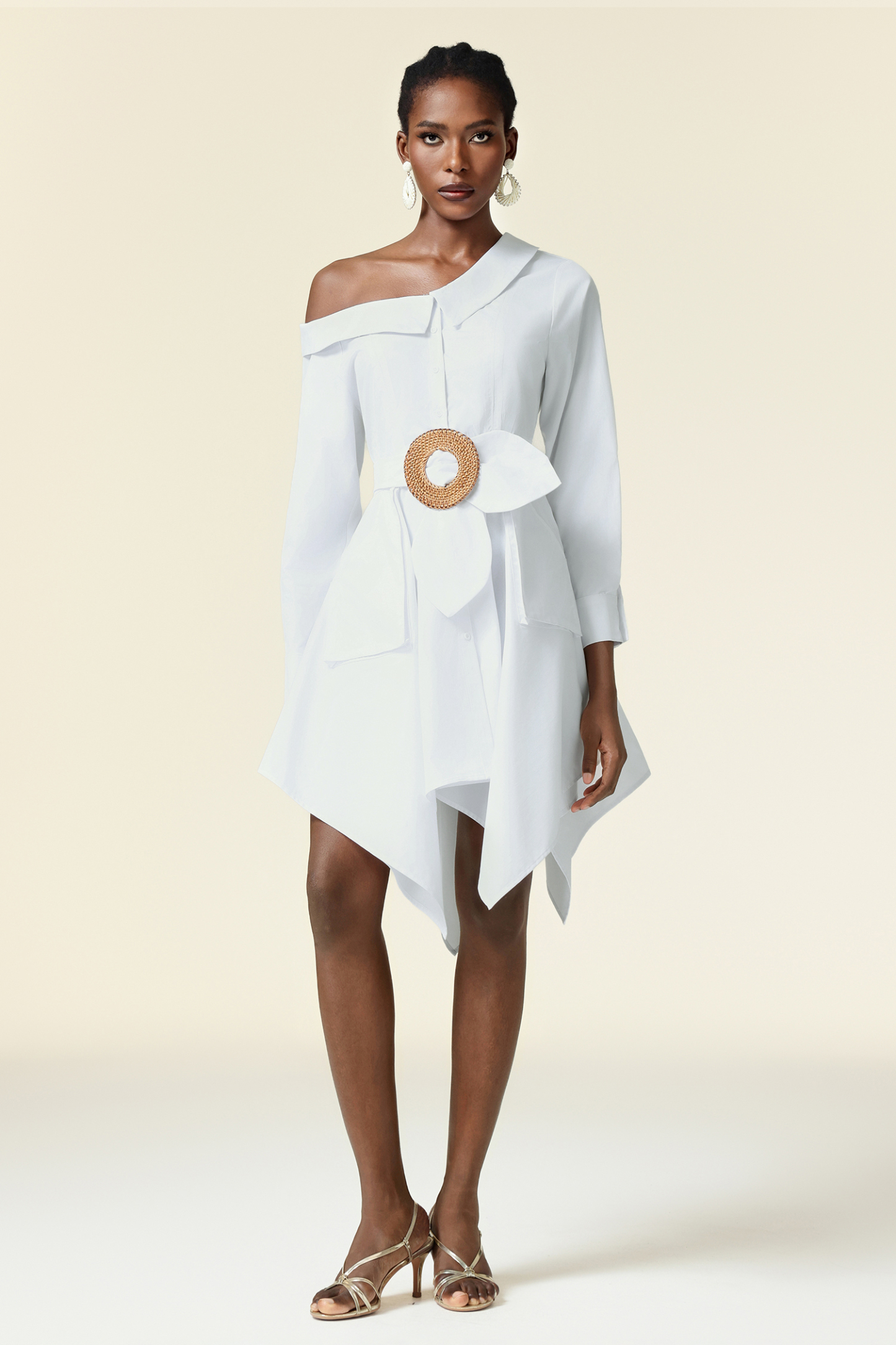 Xynia Long Sleeves Asymmetric Mini Dress