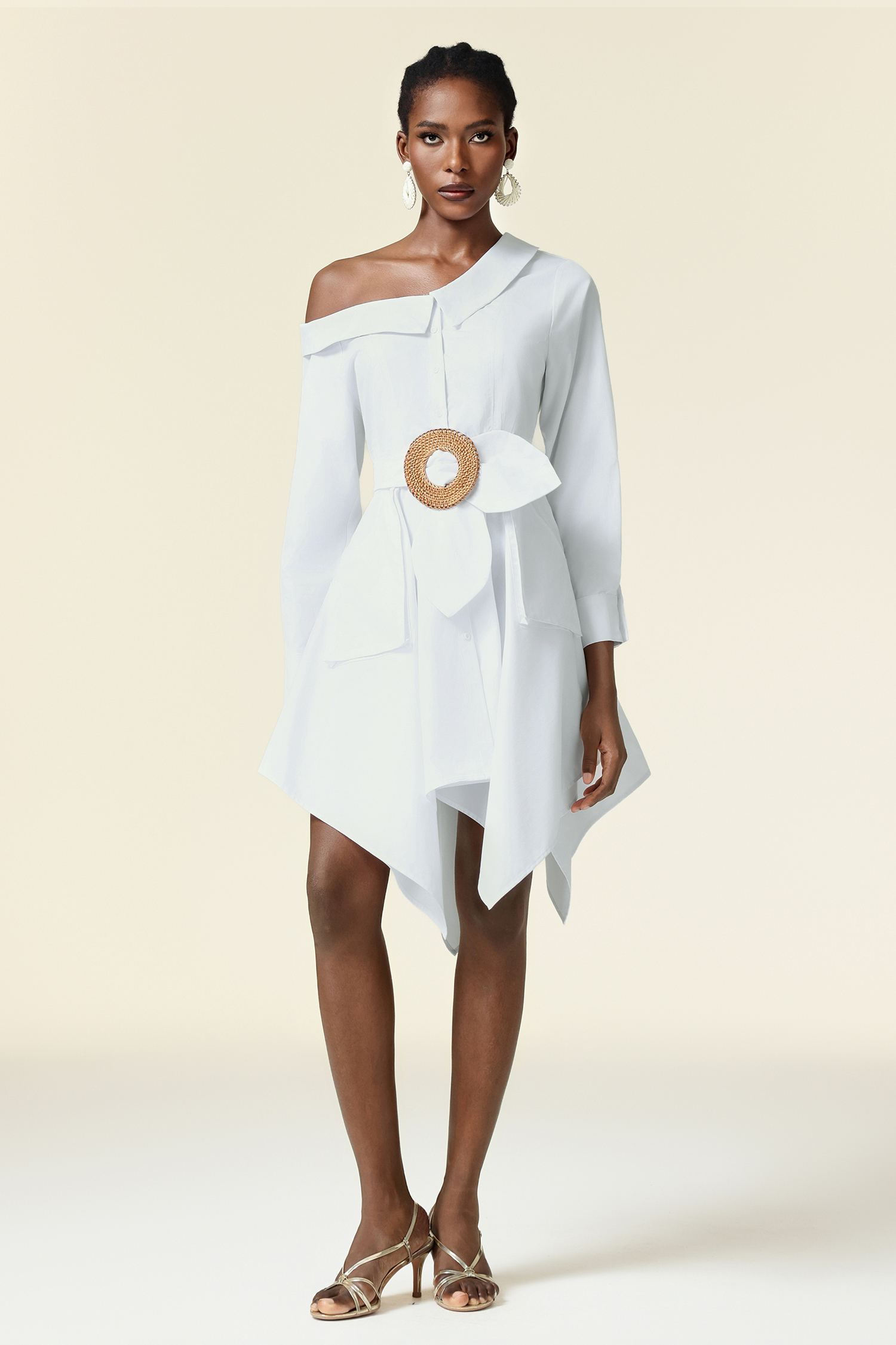 Xynia Long Sleeves Asymmetric Mini Dress