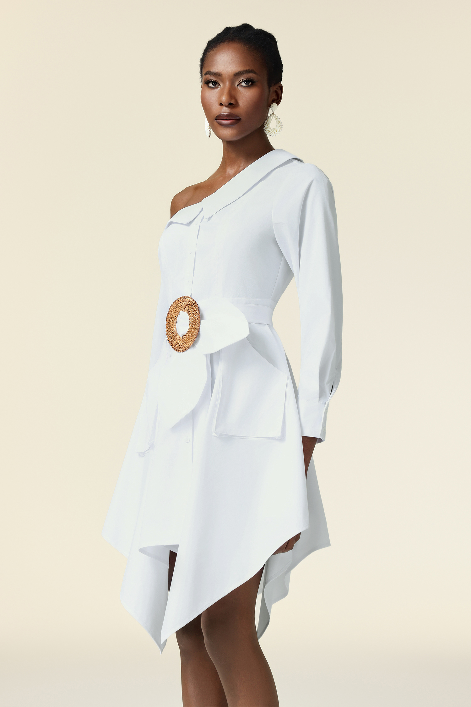 Xynia Long Sleeves Asymmetric Mini Dress