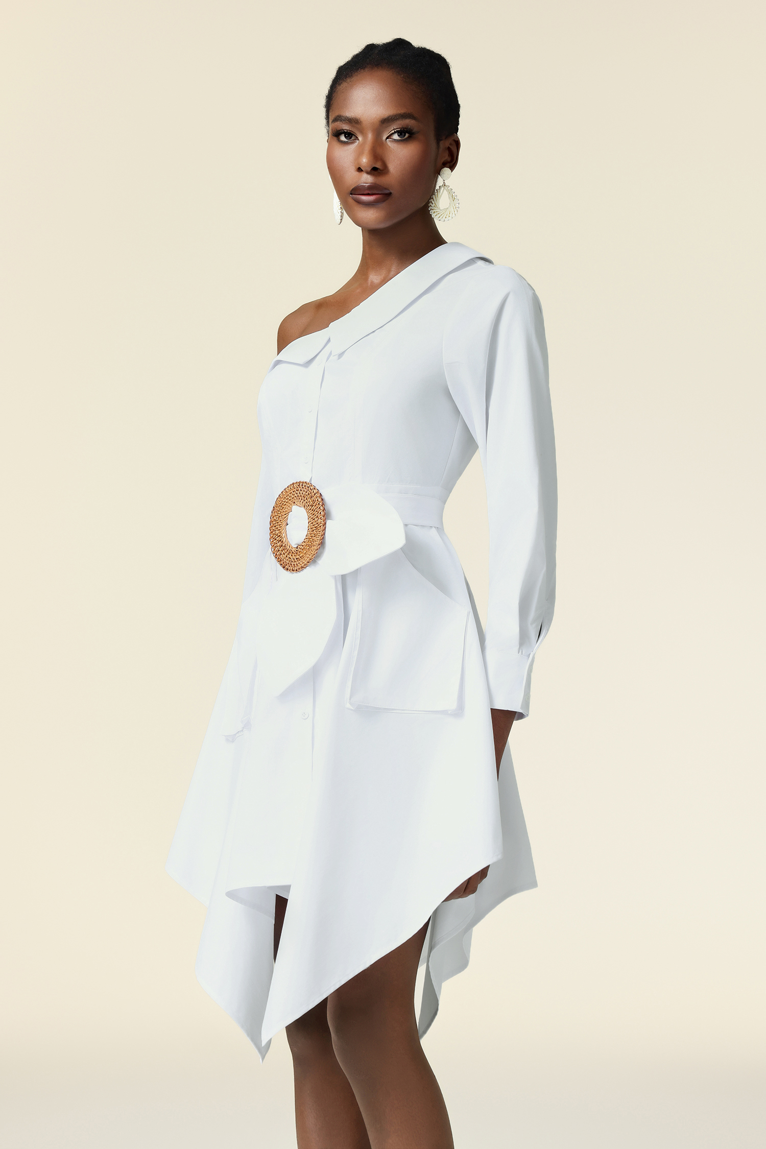 Xynia Long Sleeves Asymmetric Mini Dress