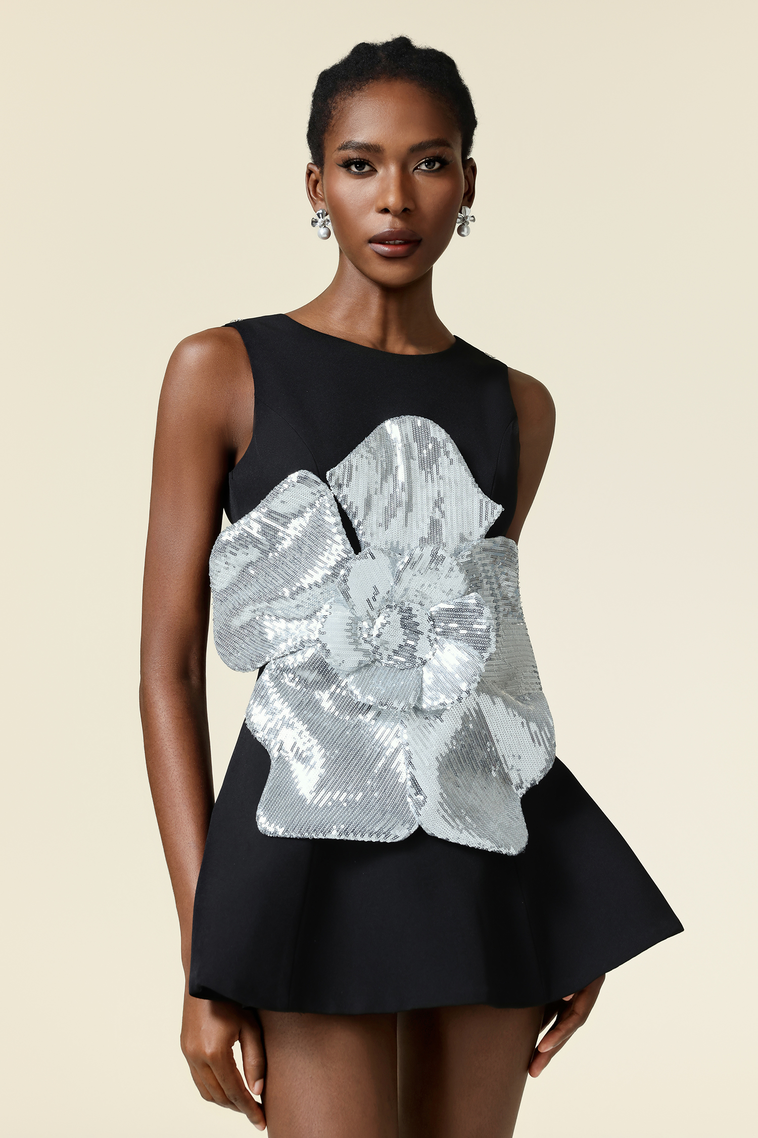 ワンピース E Kerta Sleeveless Flowers Sequin Mini Dress – Bellabarnett