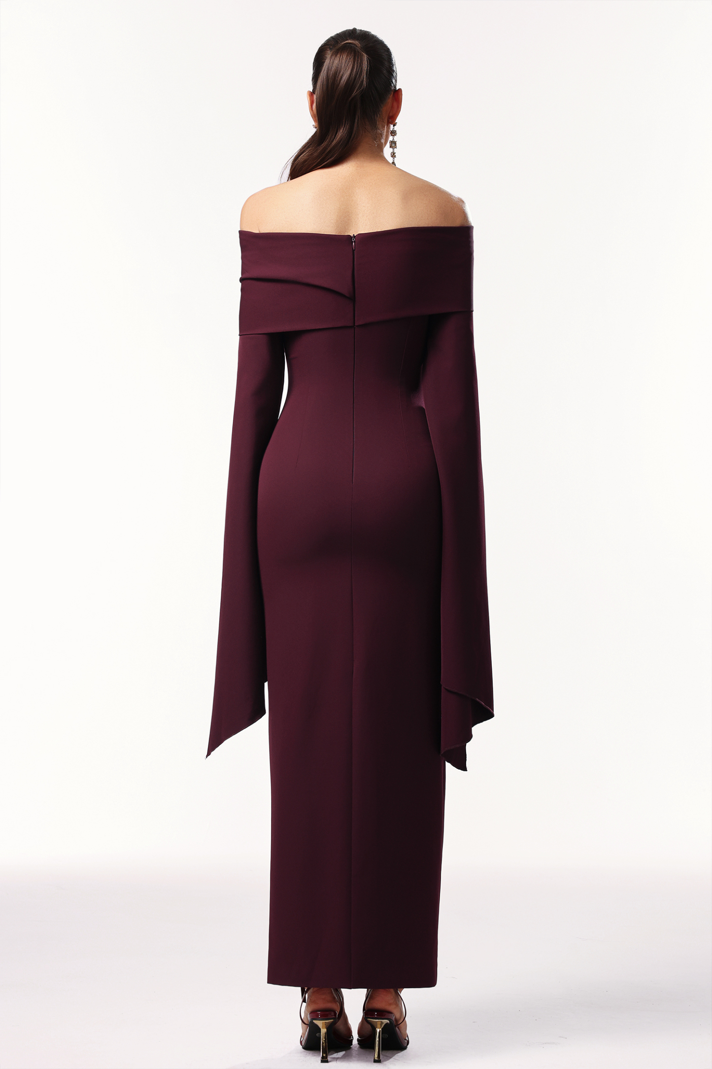 Zaria Off The Shoulder Long Sleeves Maxi Dress