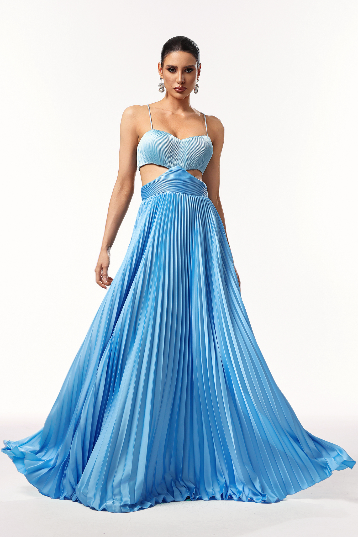 Moua Sleeveless Wrinkle Maxi Dress