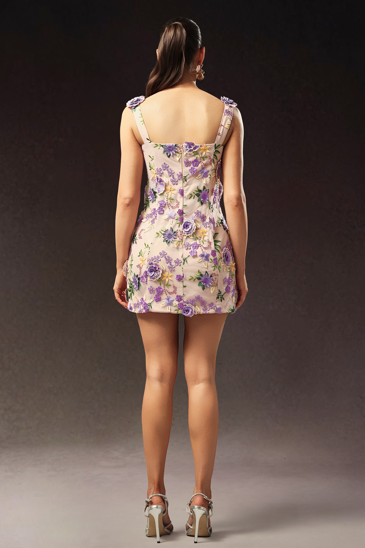 Tanya Sleeveless Flower Mini Dress