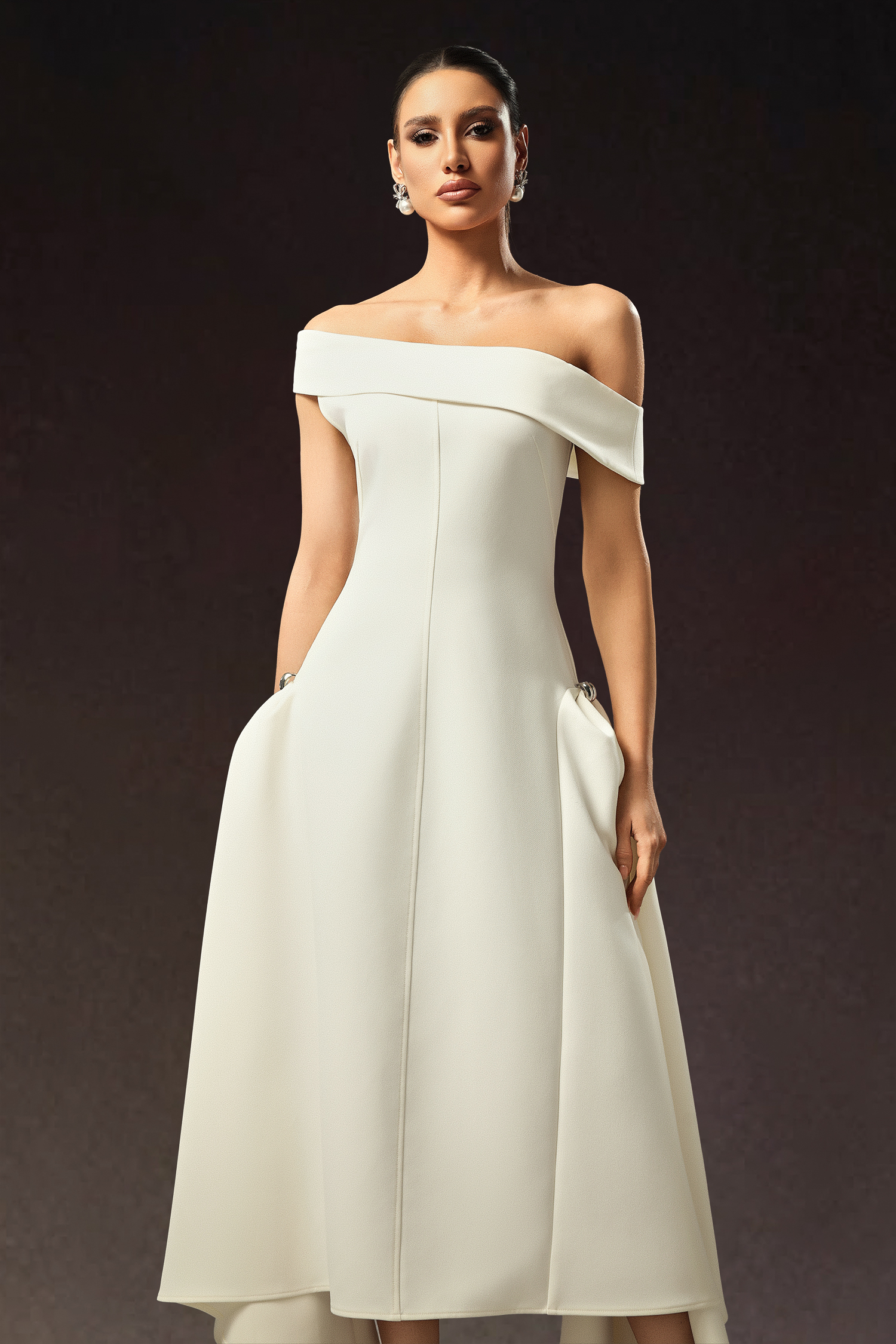 Kasa Off The Shoulder Sleeveless Maxi Dress