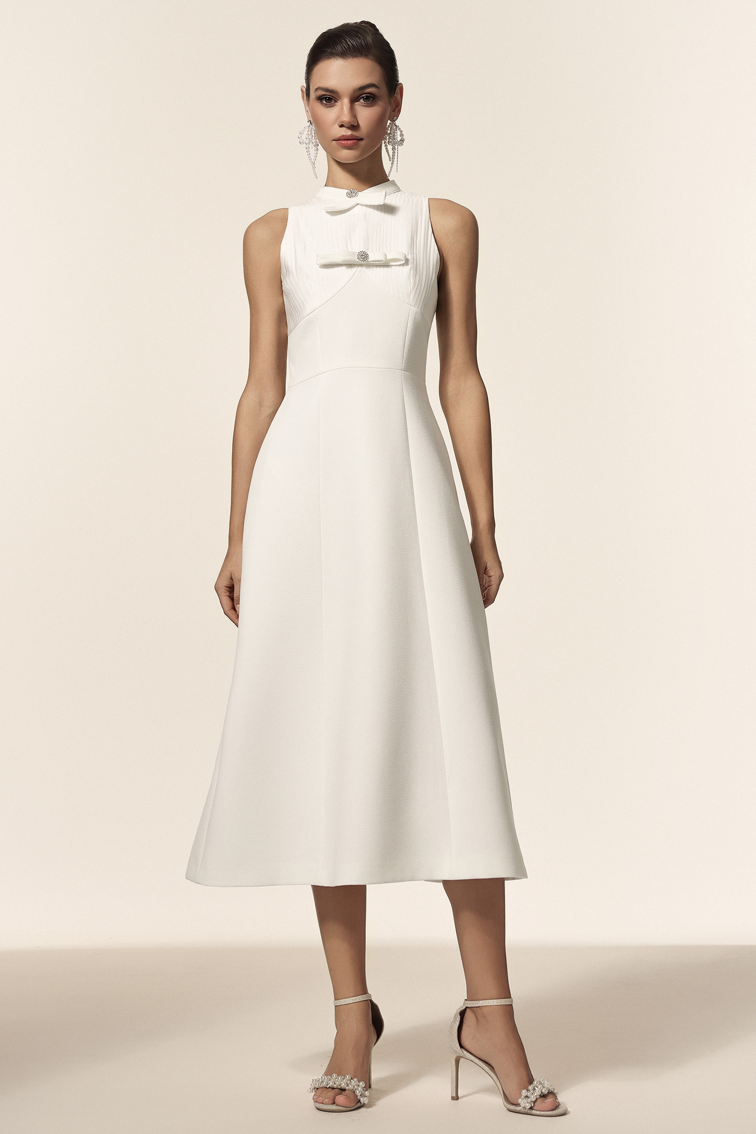 Matne Sleeveless Bowknot Midi Dress