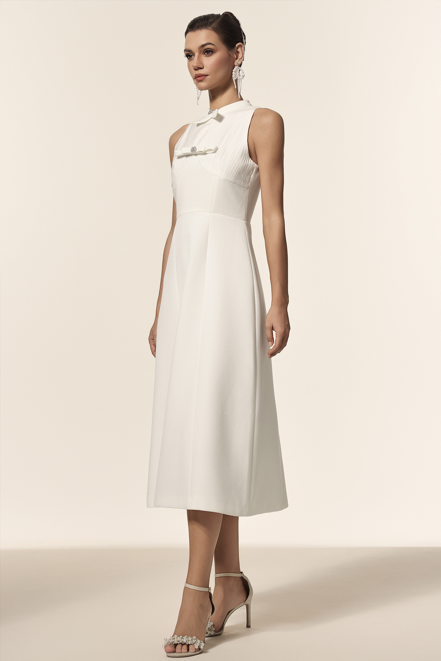 Matne Sleeveless Bowknot Midi Dress