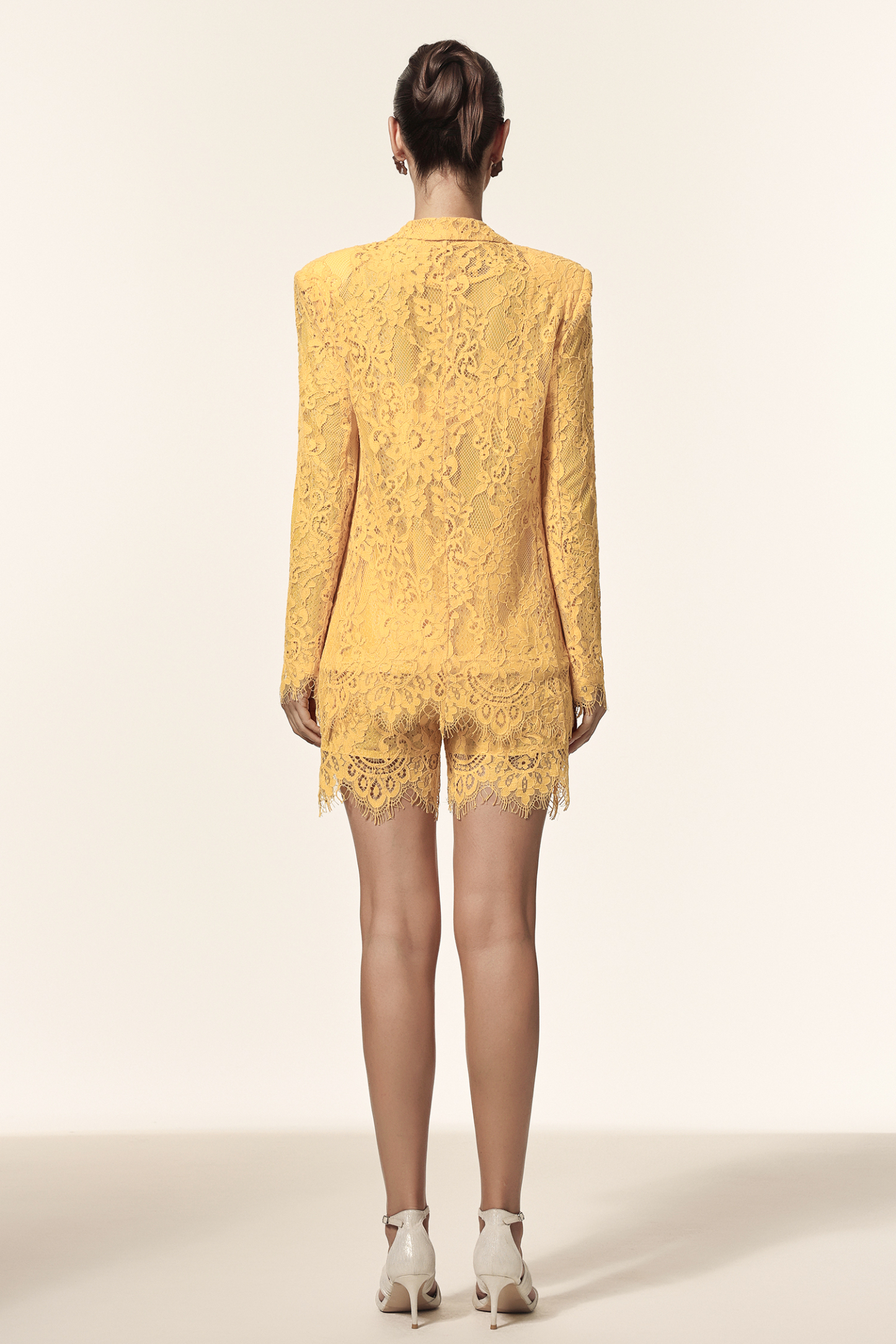 Rosee Halter Long Sleeves Lace Coat And Shorts Three-Piece Set