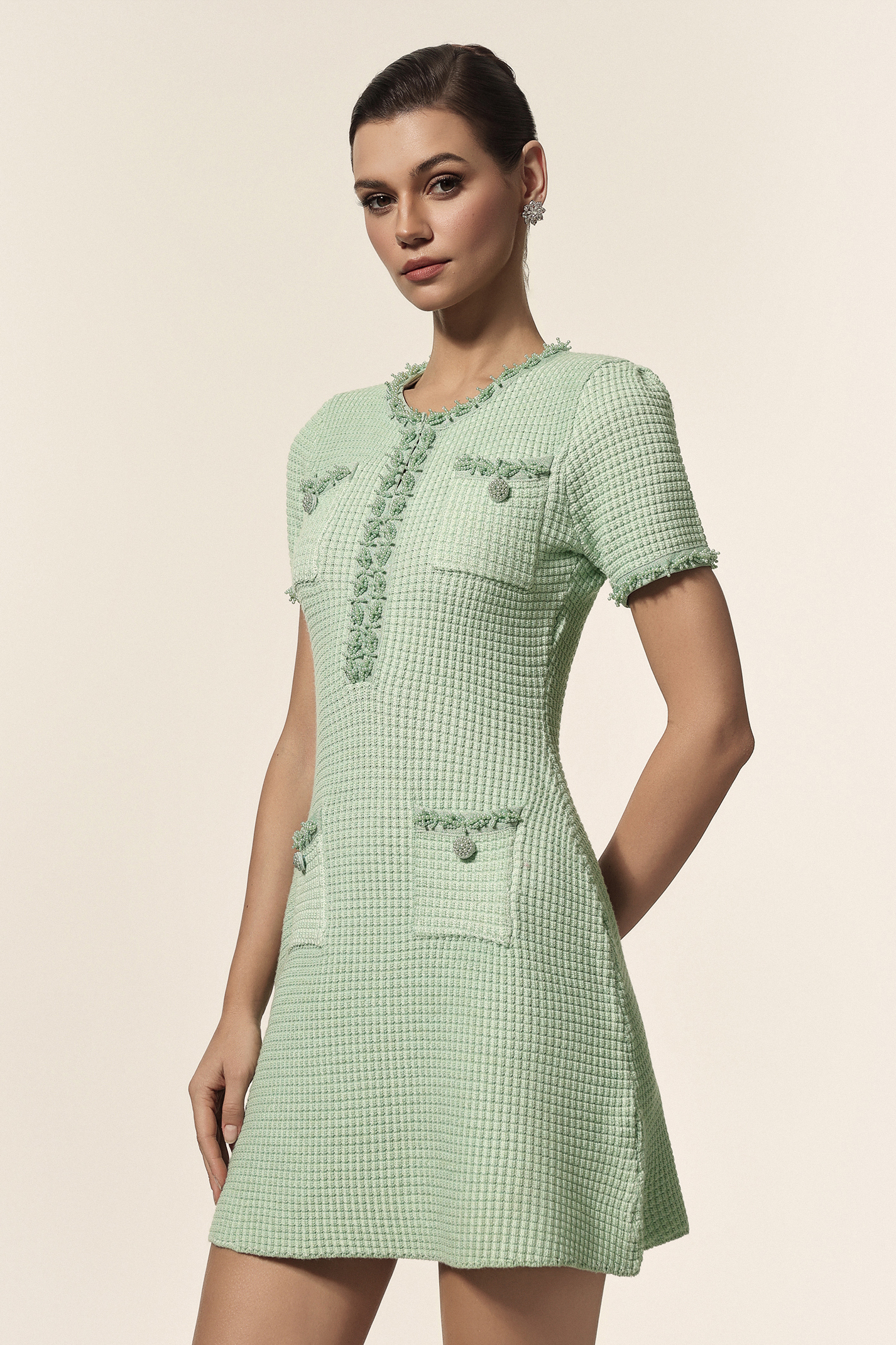 Daware Round Neck Short Sleeves Mini Dress