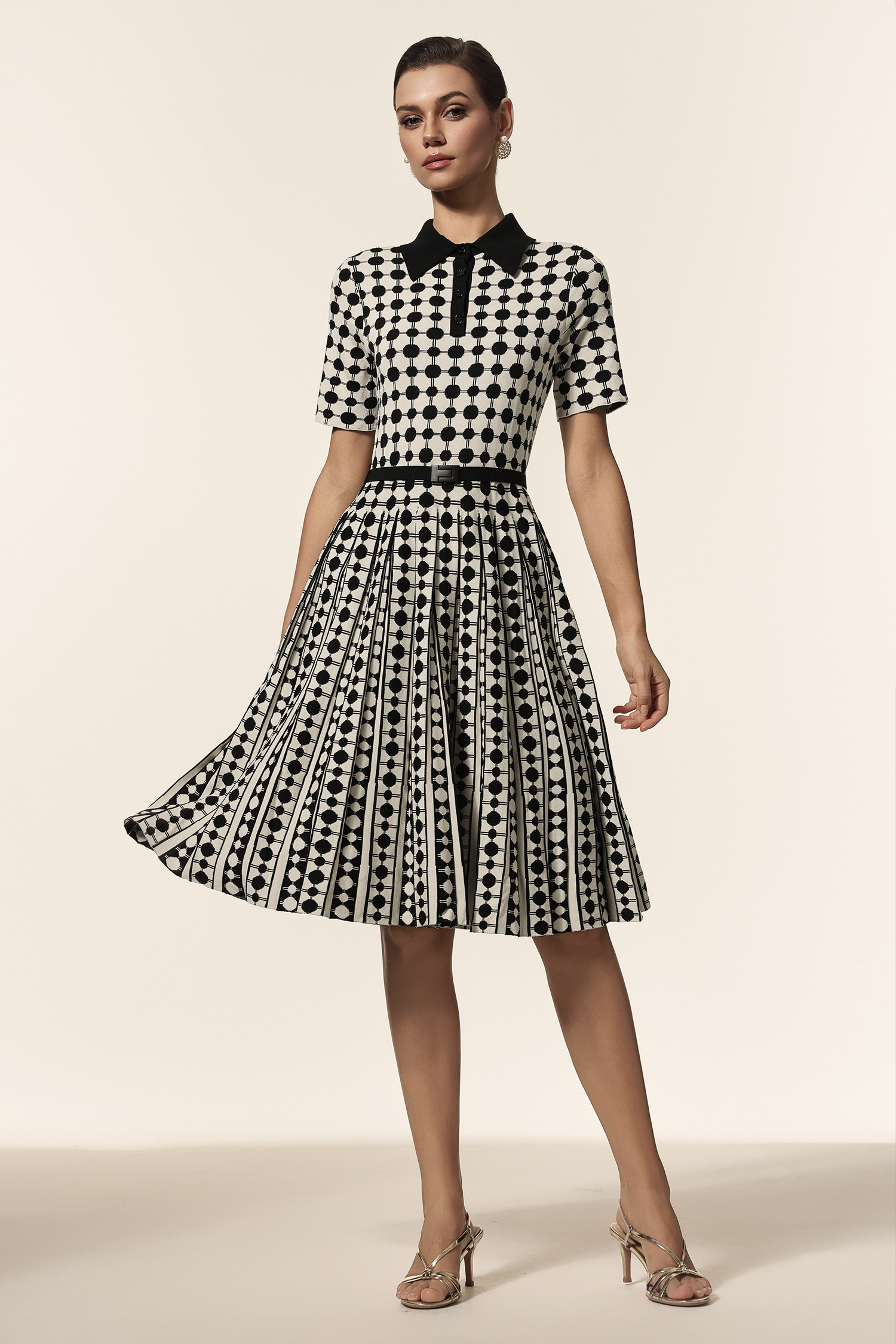 Edan Lapel Short Sleeves Midi Dress