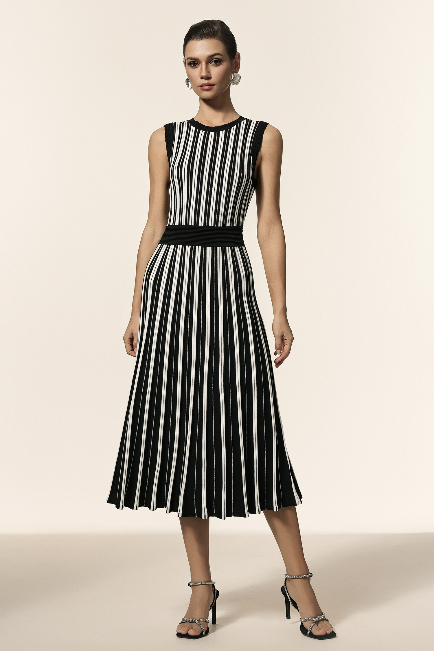 Encho Round Neck Sleeveless Midi Dress