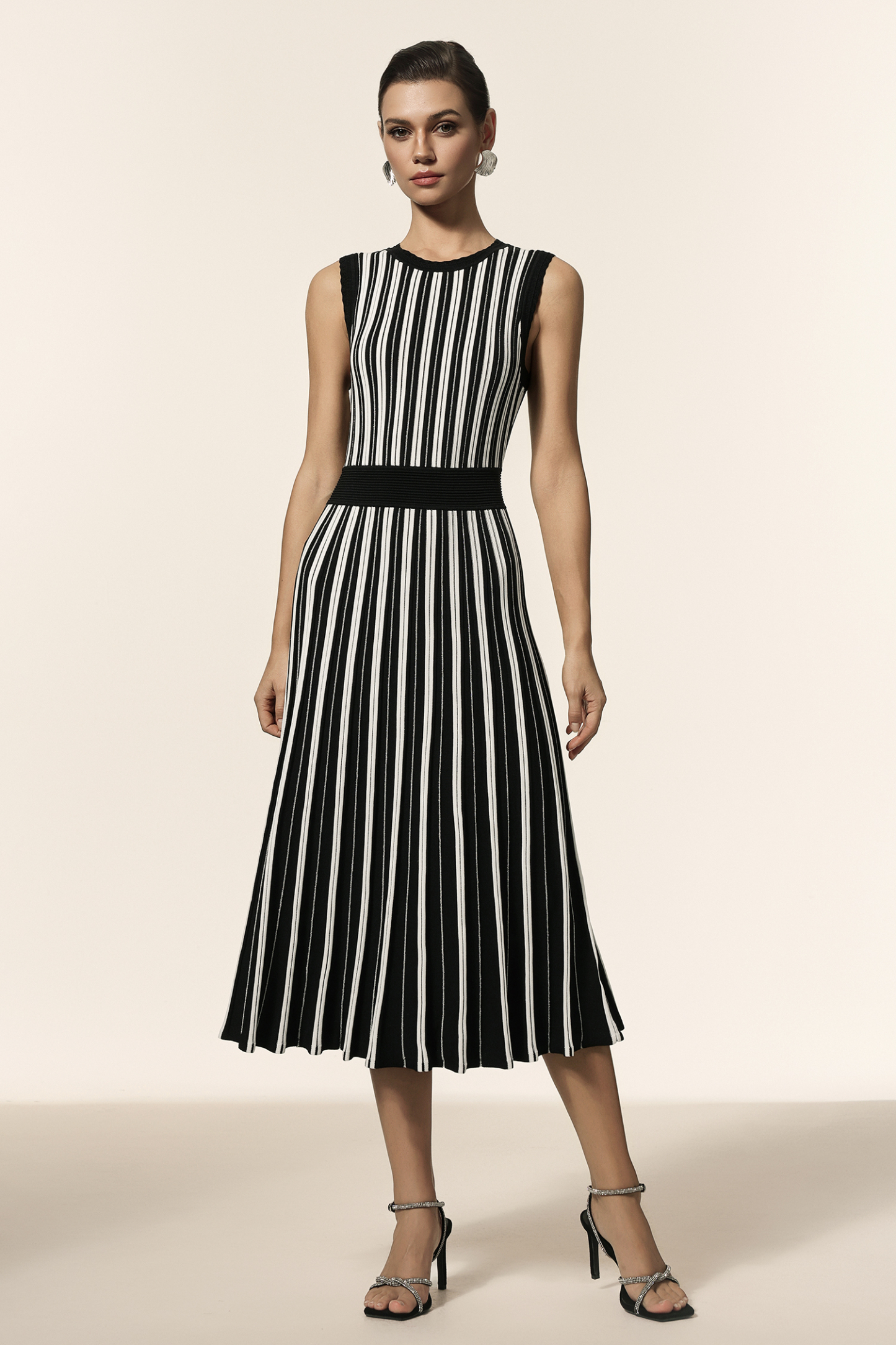 Encho Round Neck Sleeveless Midi Dress