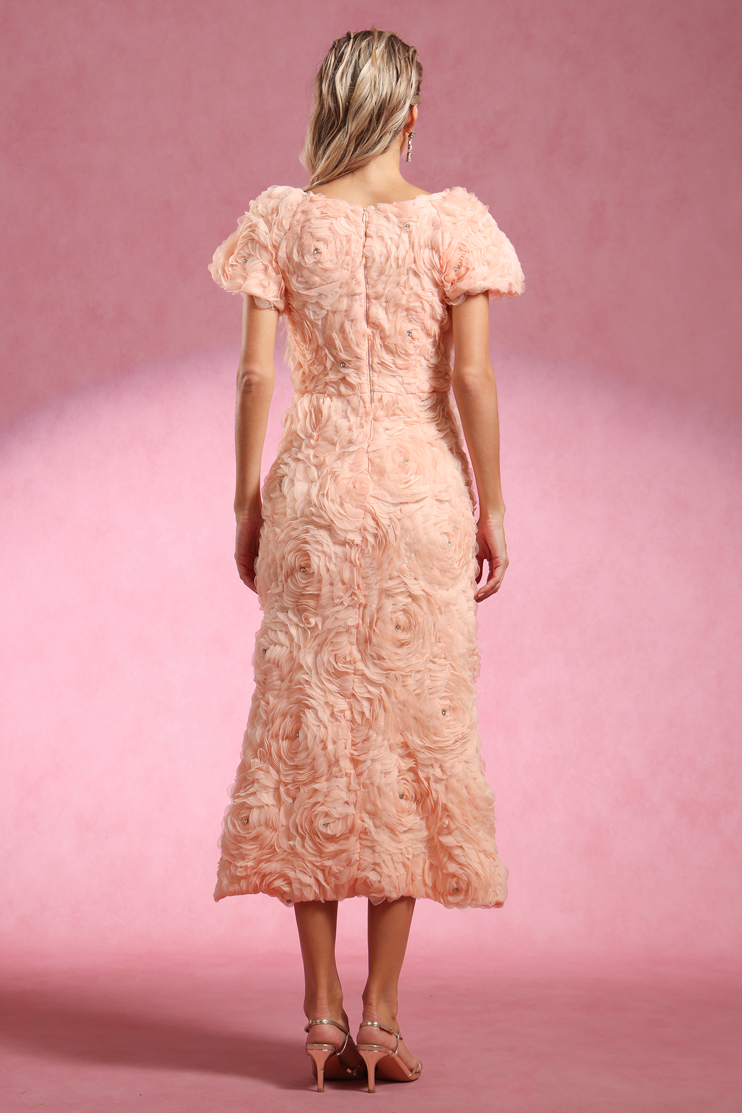 Maci Short Sleeve Flowers Maxi Dress