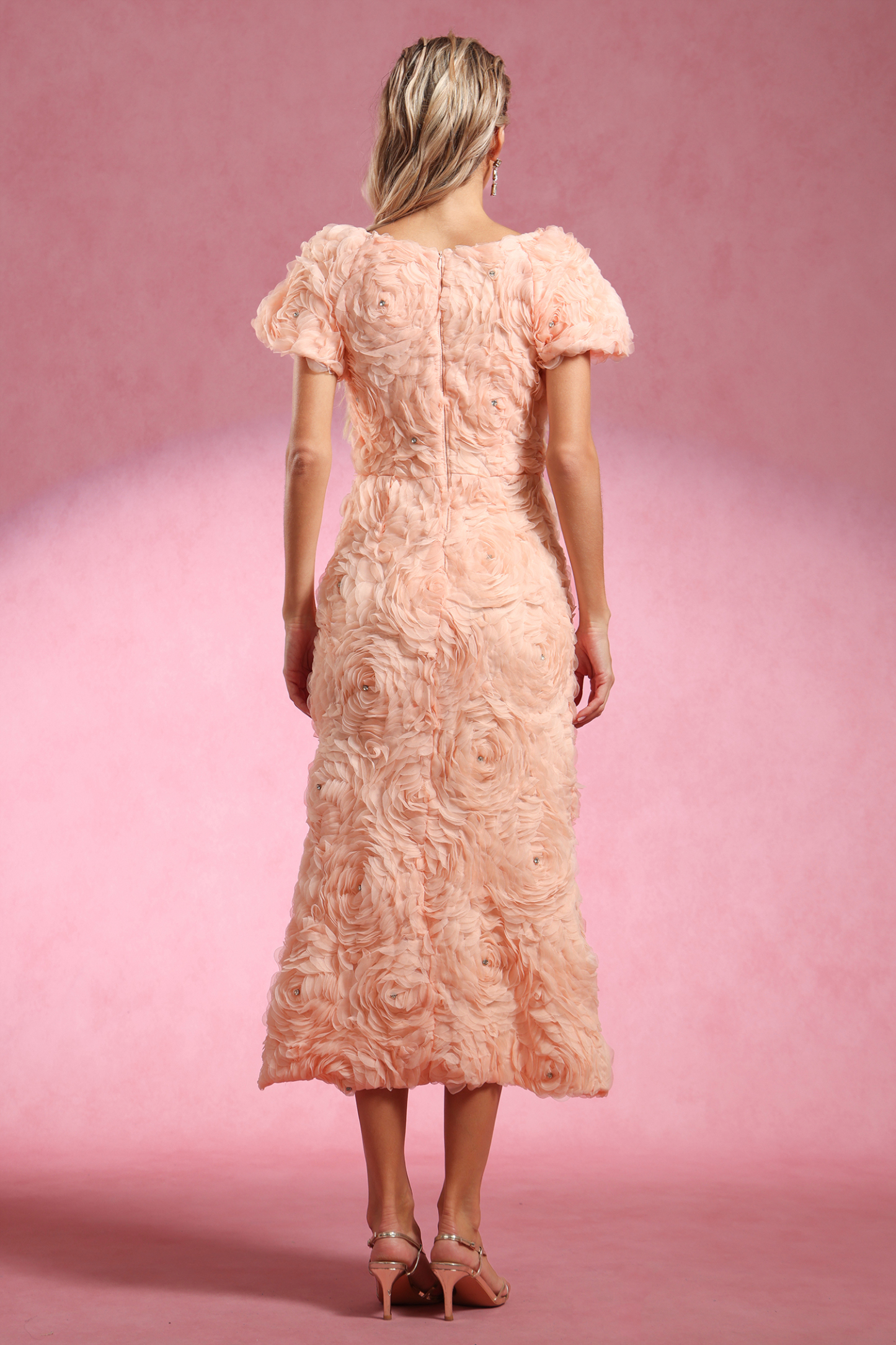 Maci Short Sleeve Flowers Maxi Dress