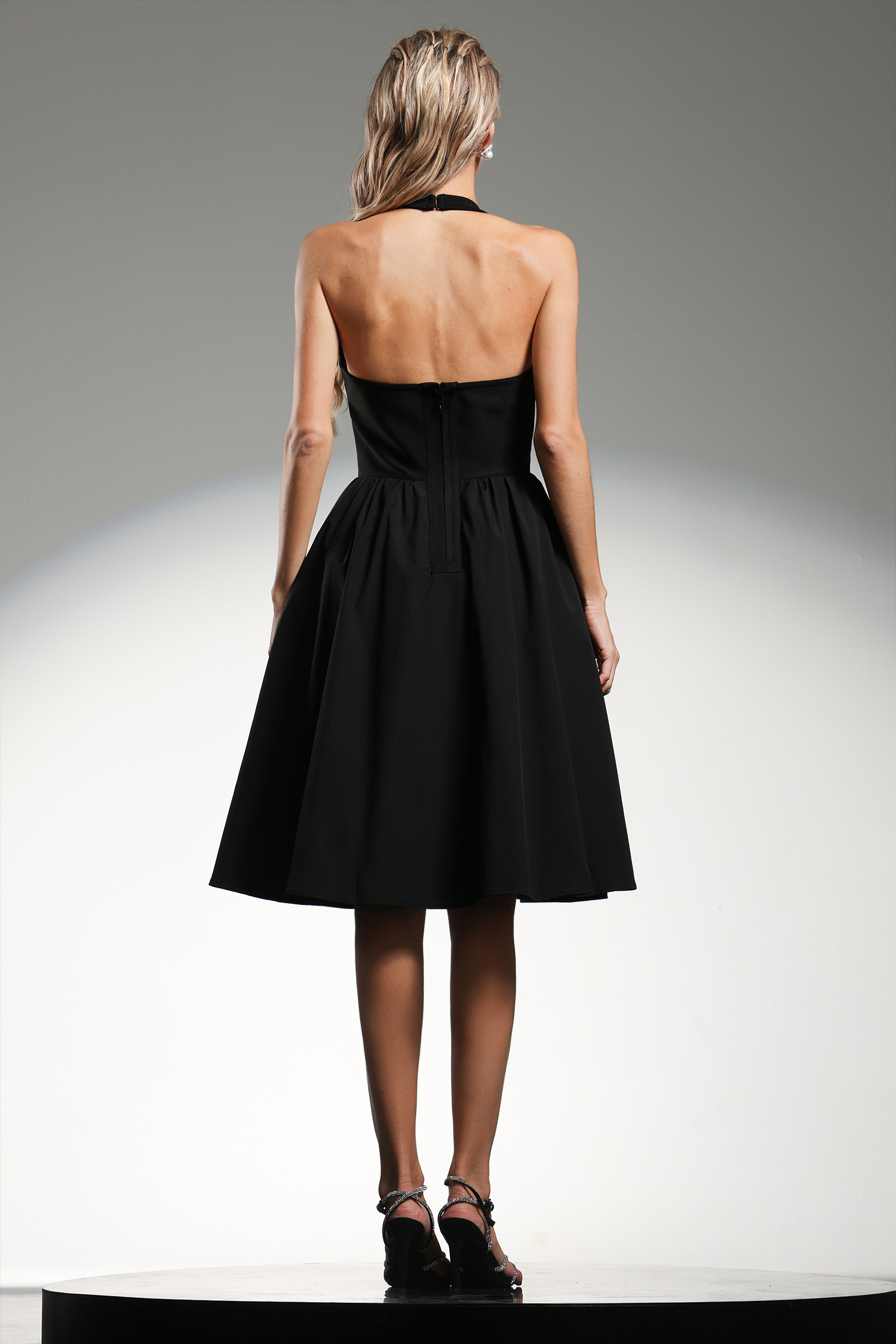 Enya Sleeveless Halter Bow Mini Dress