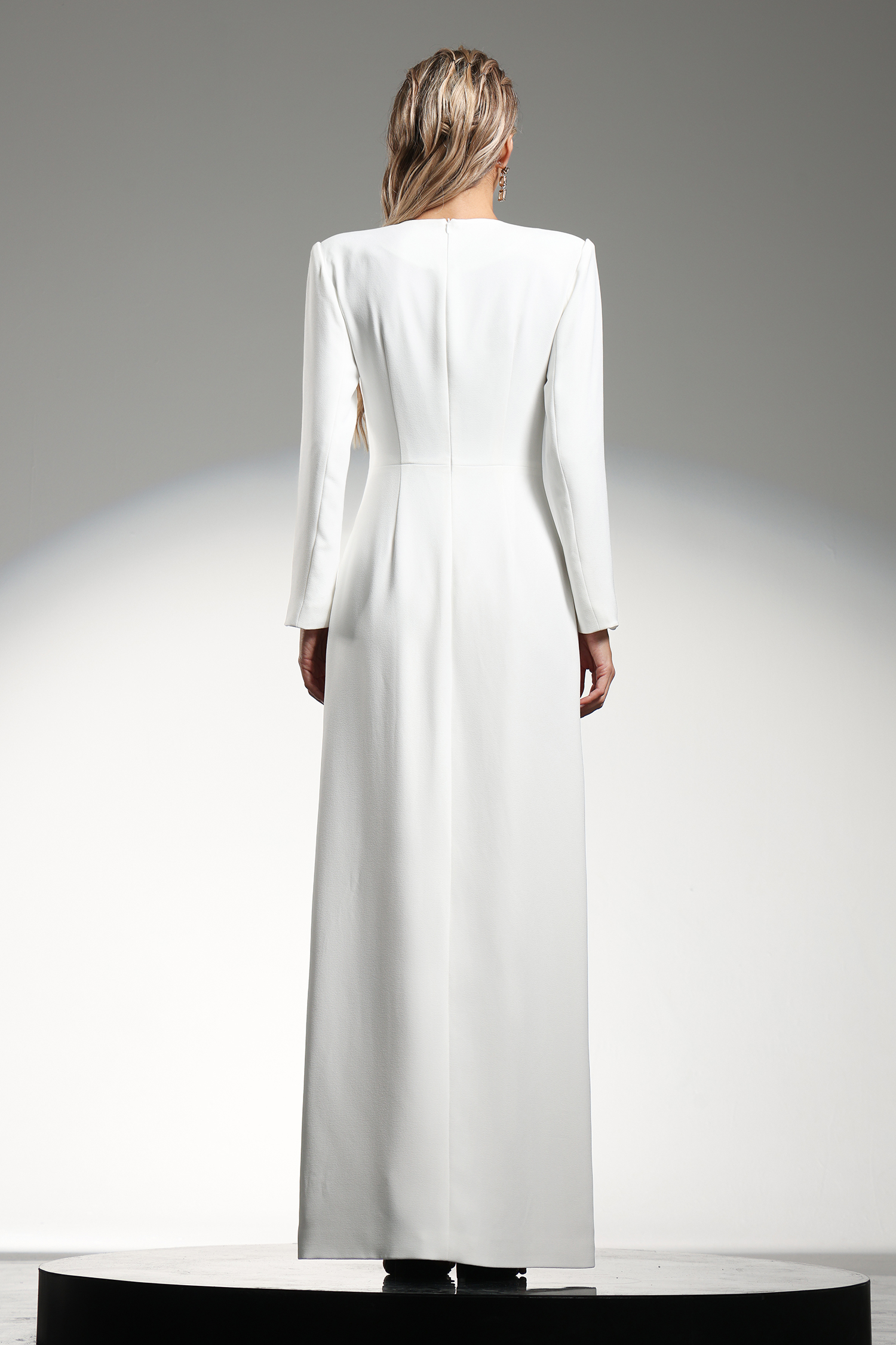 Rita Long Sleeves Beaded String Split Maxi Dress