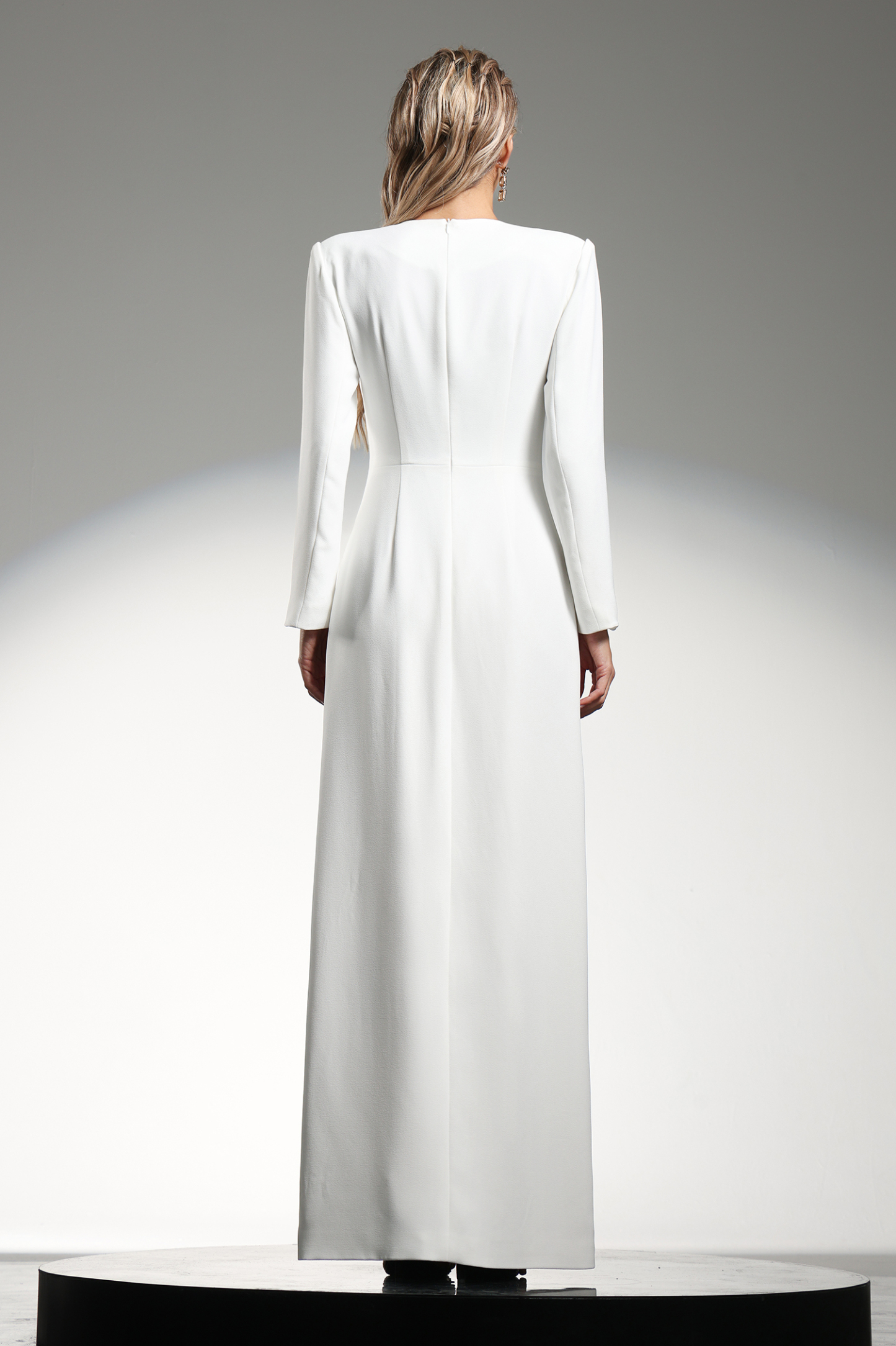 Rita Long Sleeves Beaded String Split Maxi Dress