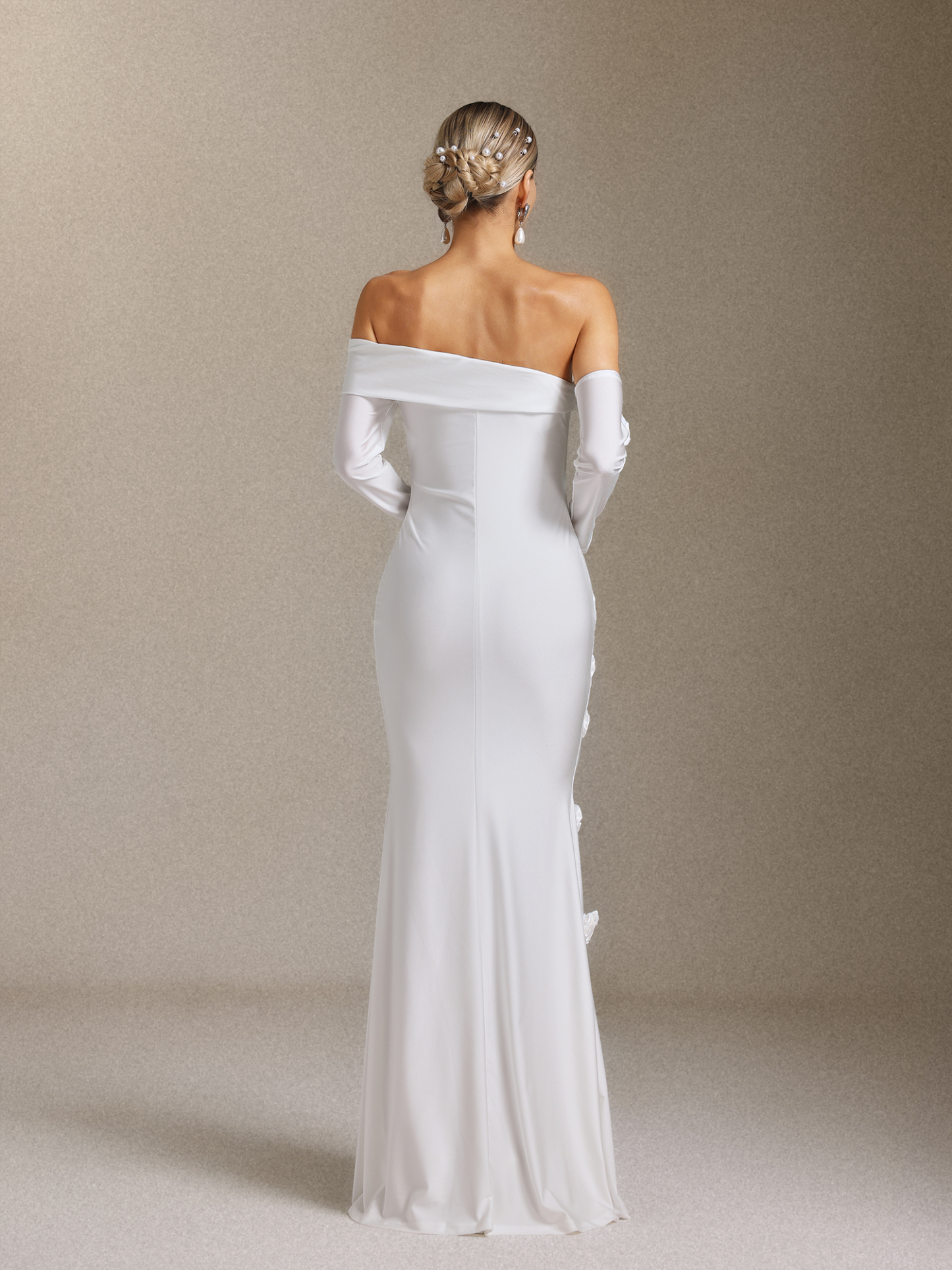 Nerlii Flower Off Shoulder Maxi Dress