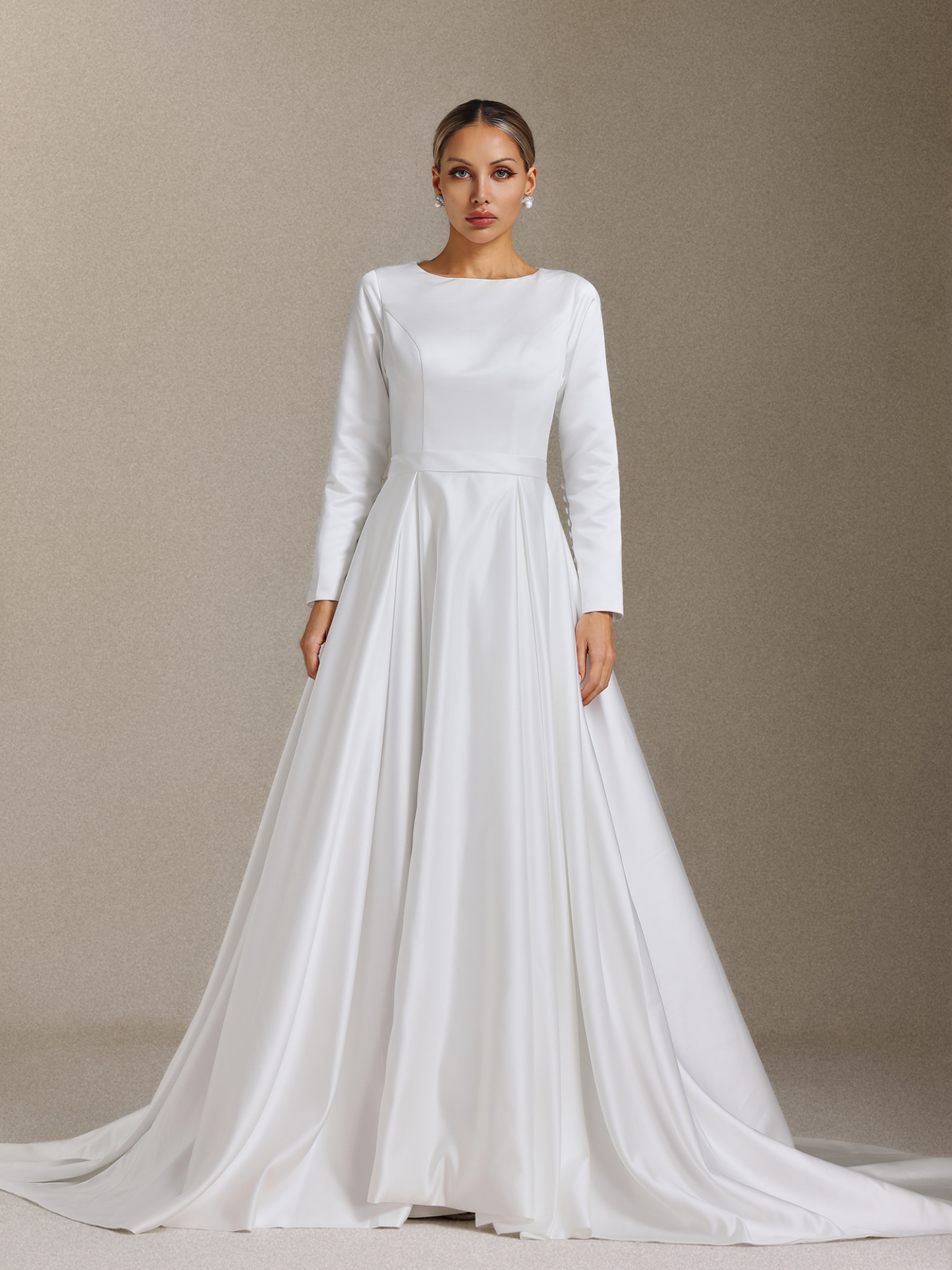 Marcia Long sleeves Row buckle Maxi Dress