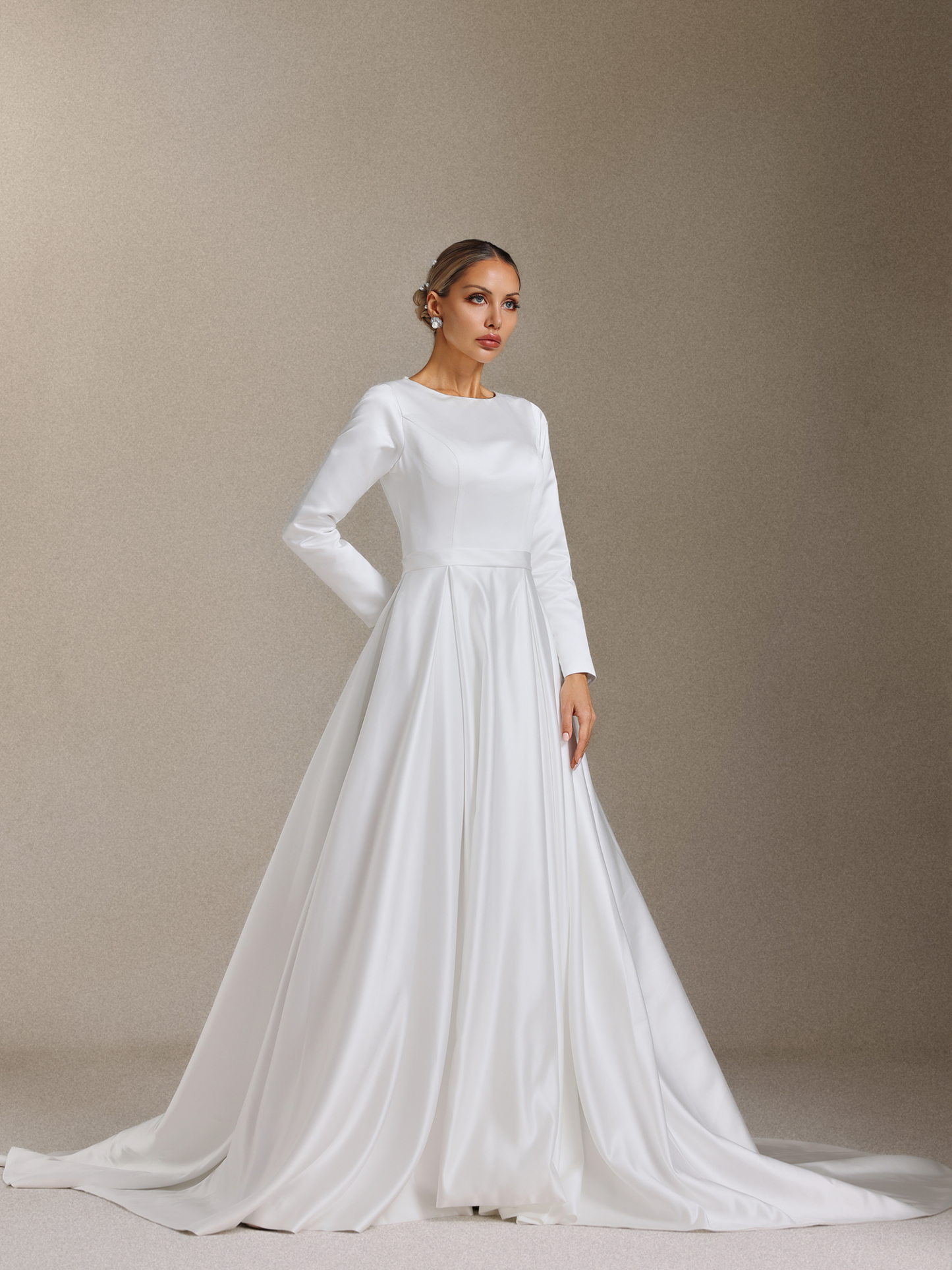 Marcia Long sleeves Row buckle Maxi Dress