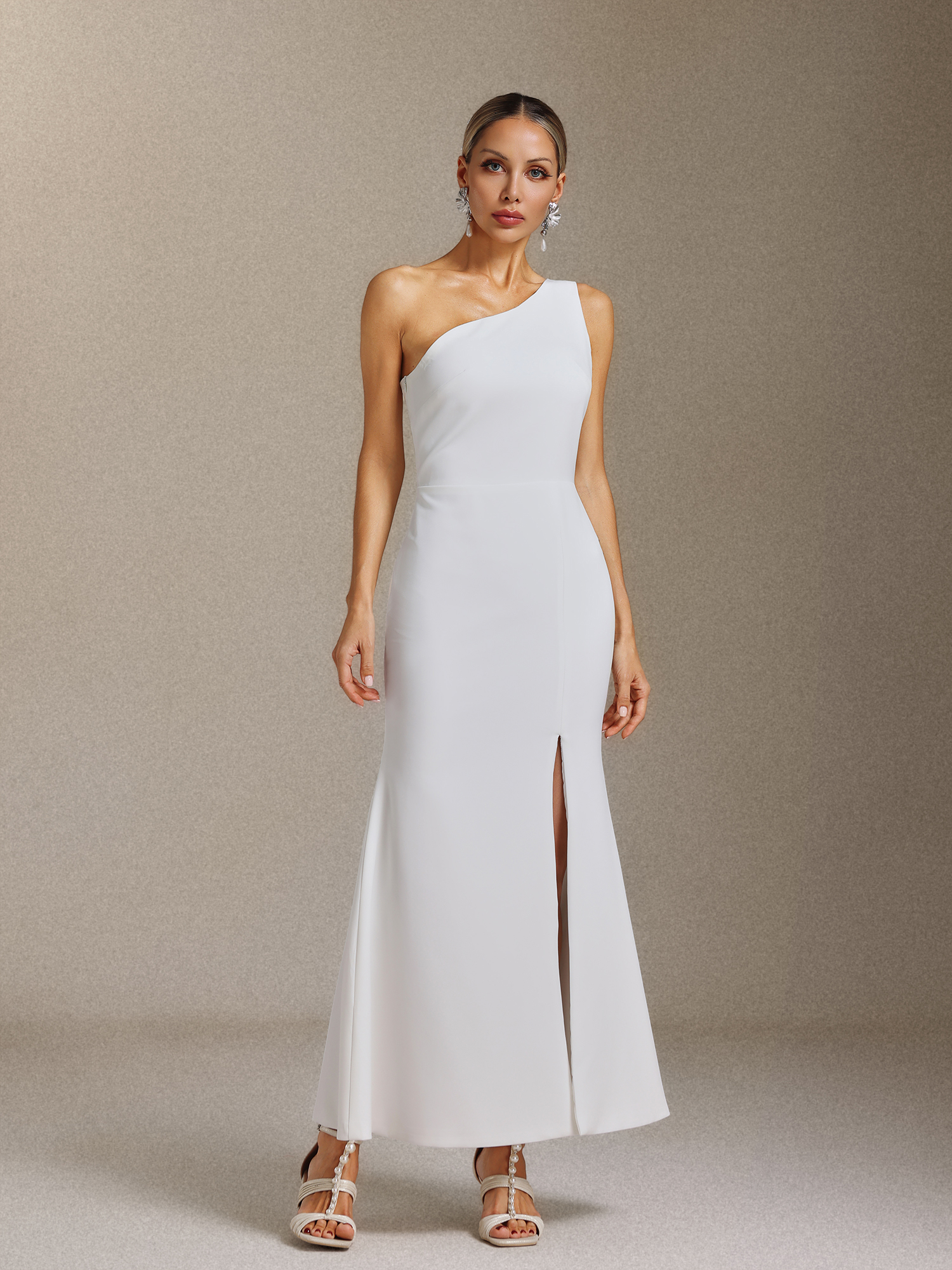 Guga One-shoulder slit long dress