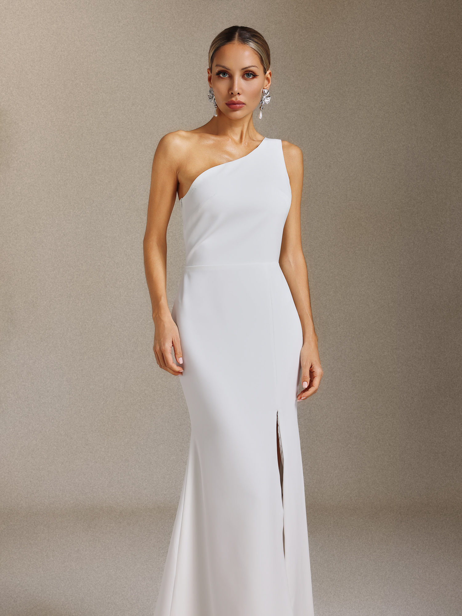 Guga One-shoulder slit long dress