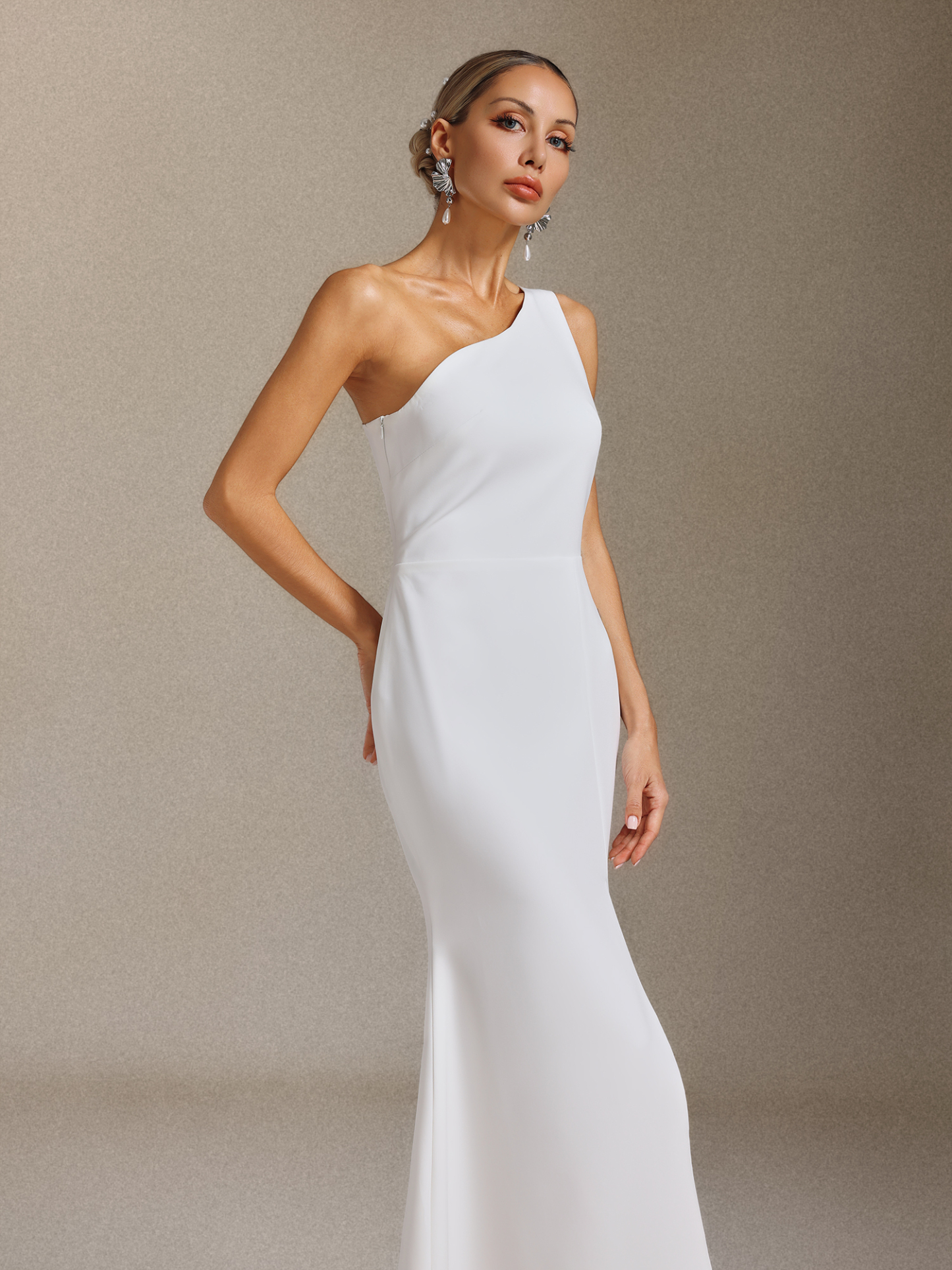 Guga One-shoulder slit long dress