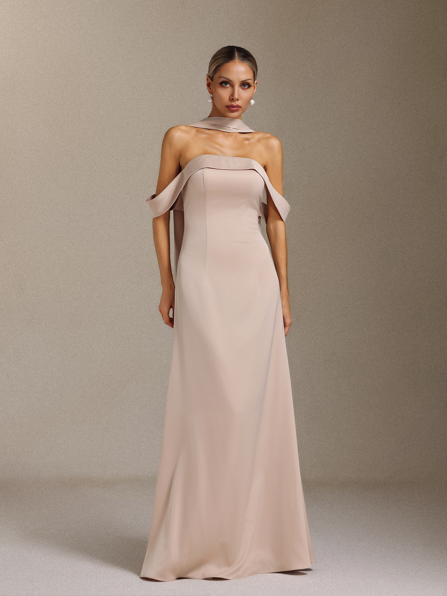 Vanina Off-the-shoulder ribbon maxi dress