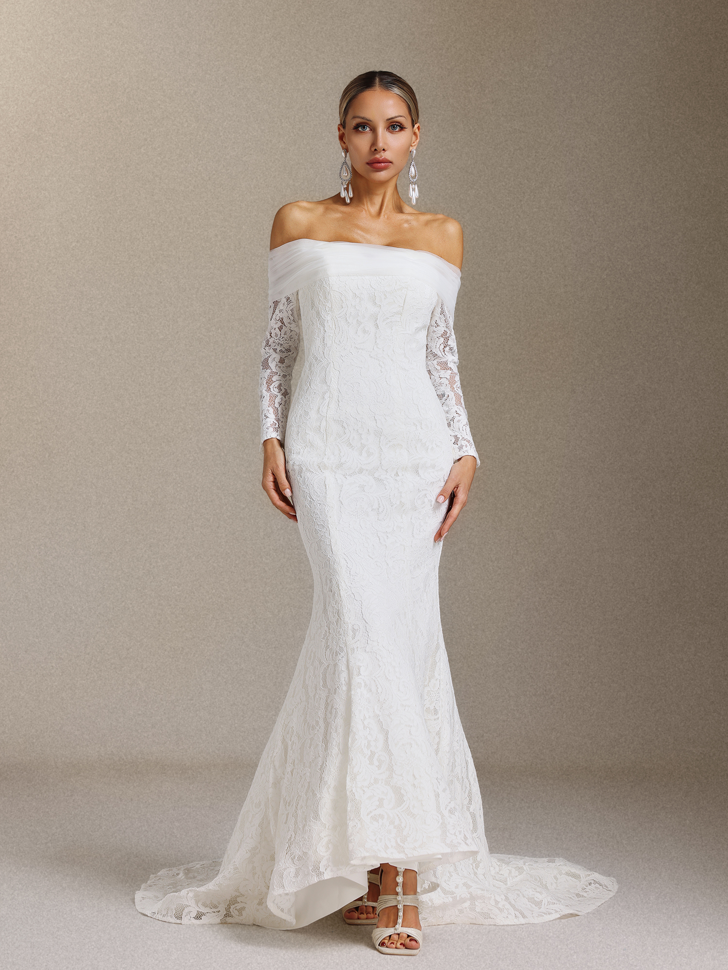 Delia Strapless lace slimming Maxi Dress