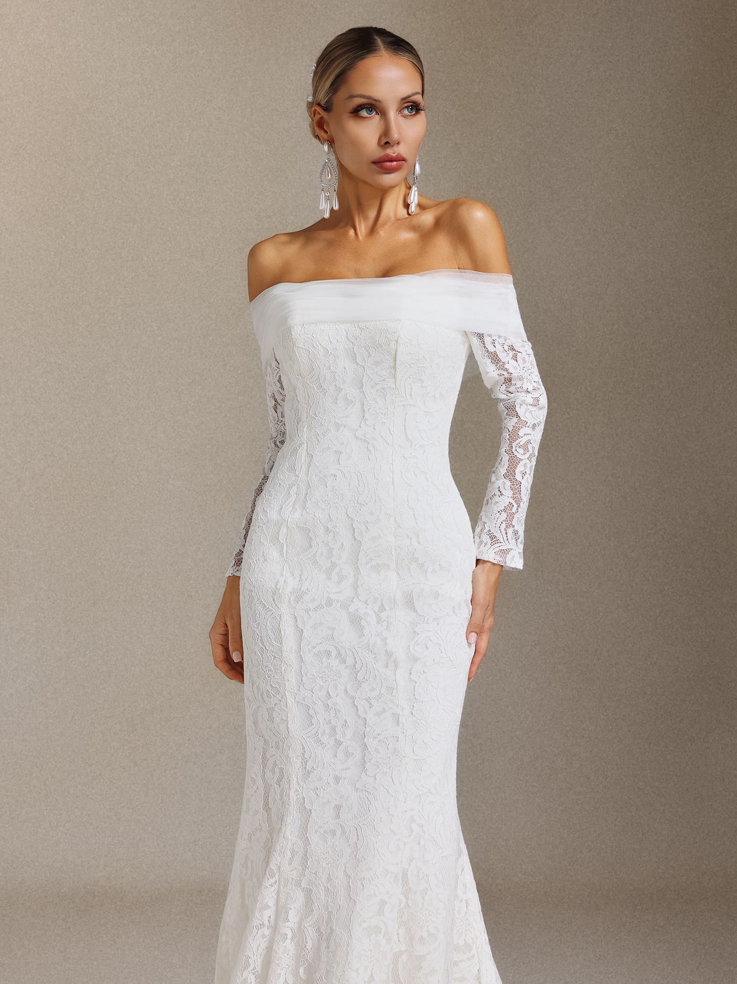 Delia Strapless lace slimming Maxi Dress