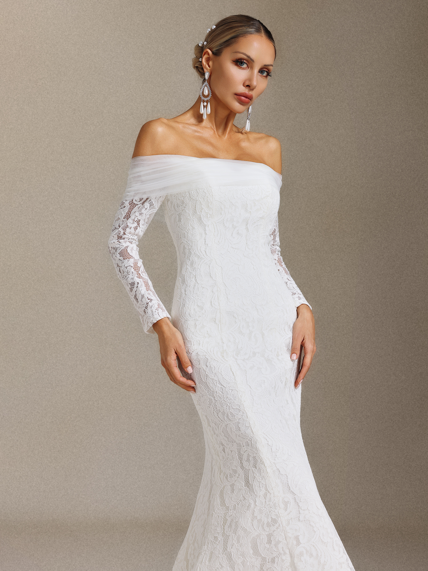 Delia Strapless lace slimming Maxi Dress