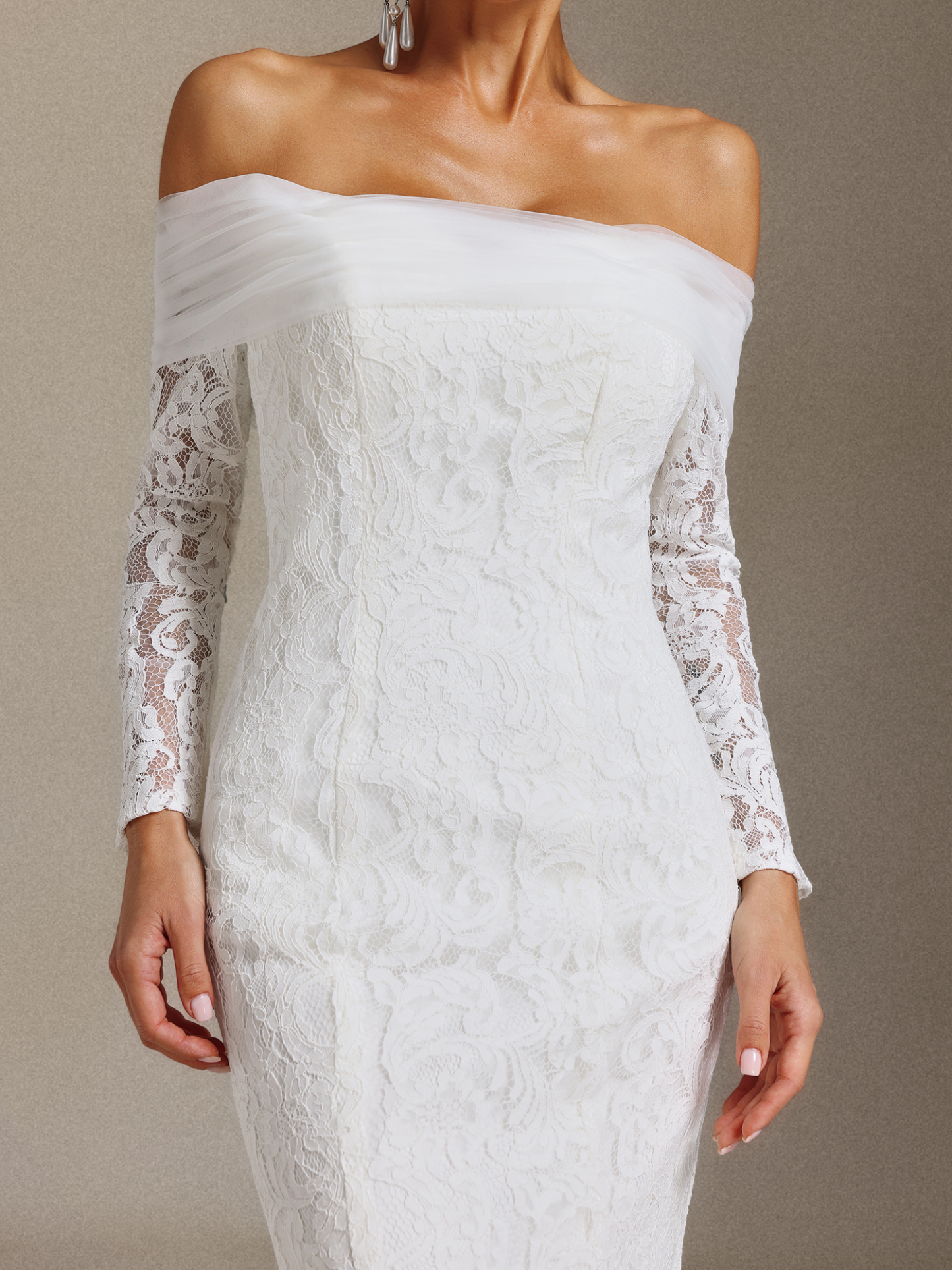 Delia Strapless lace slimming Maxi Dress