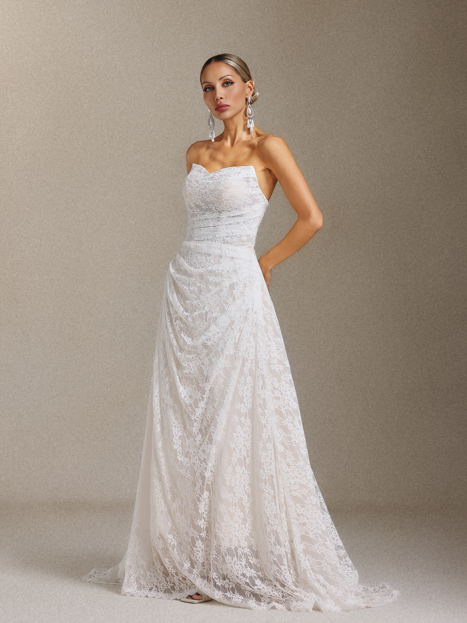 Trosy Lace strapless Maxi Dress