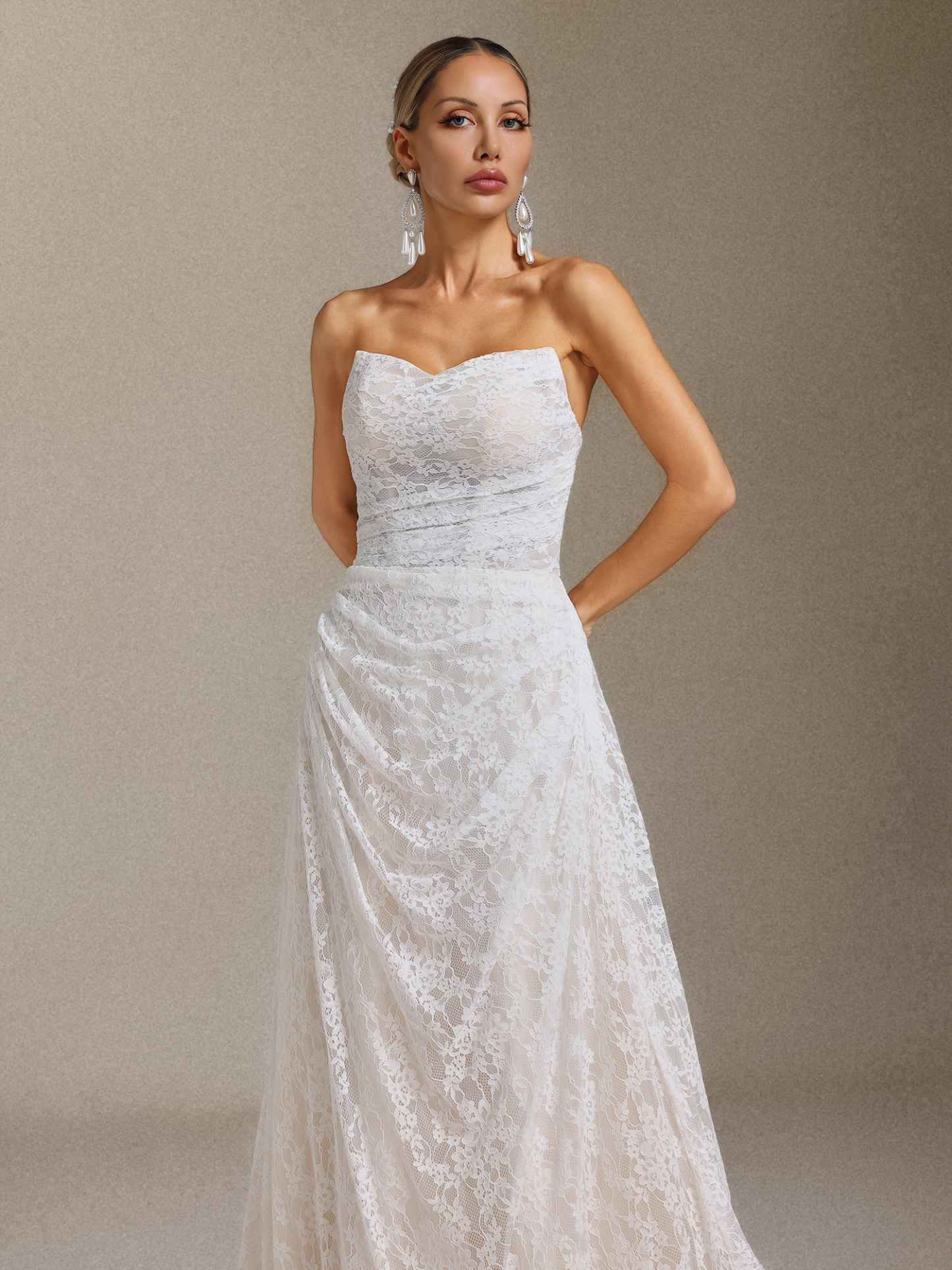 Trosy Lace strapless Maxi Dress