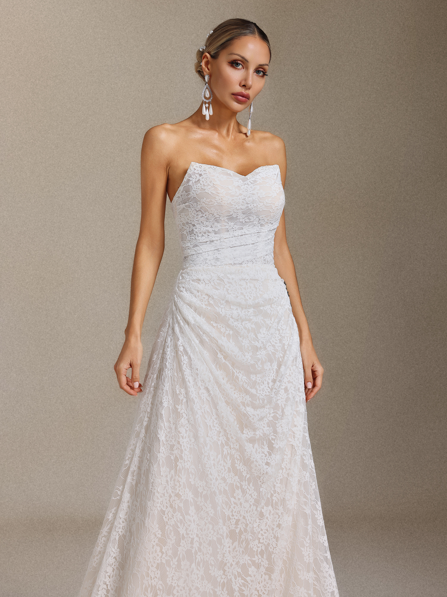 Trosy Lace strapless Maxi Dress