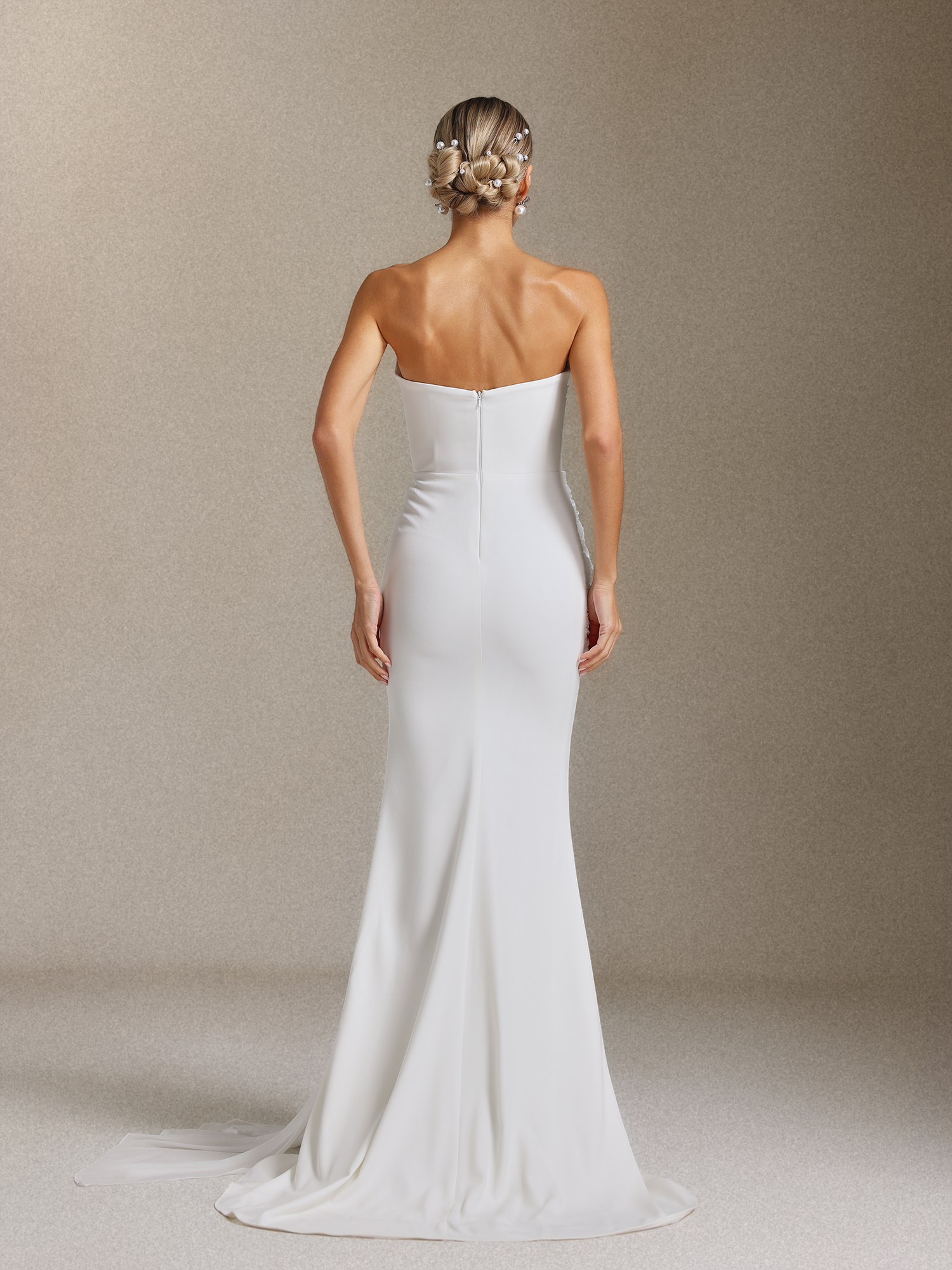 Della Sleeveless strapless pleated maxi dress