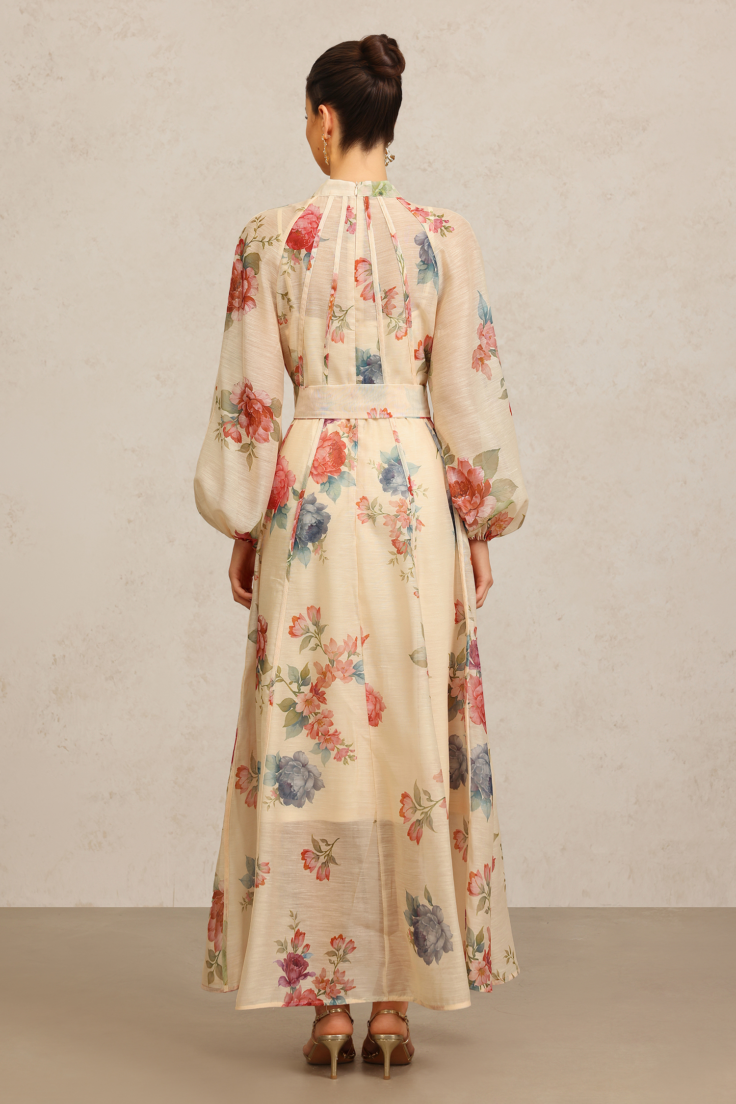 Neal Long Sleeves Floral Printed Maxi Dress