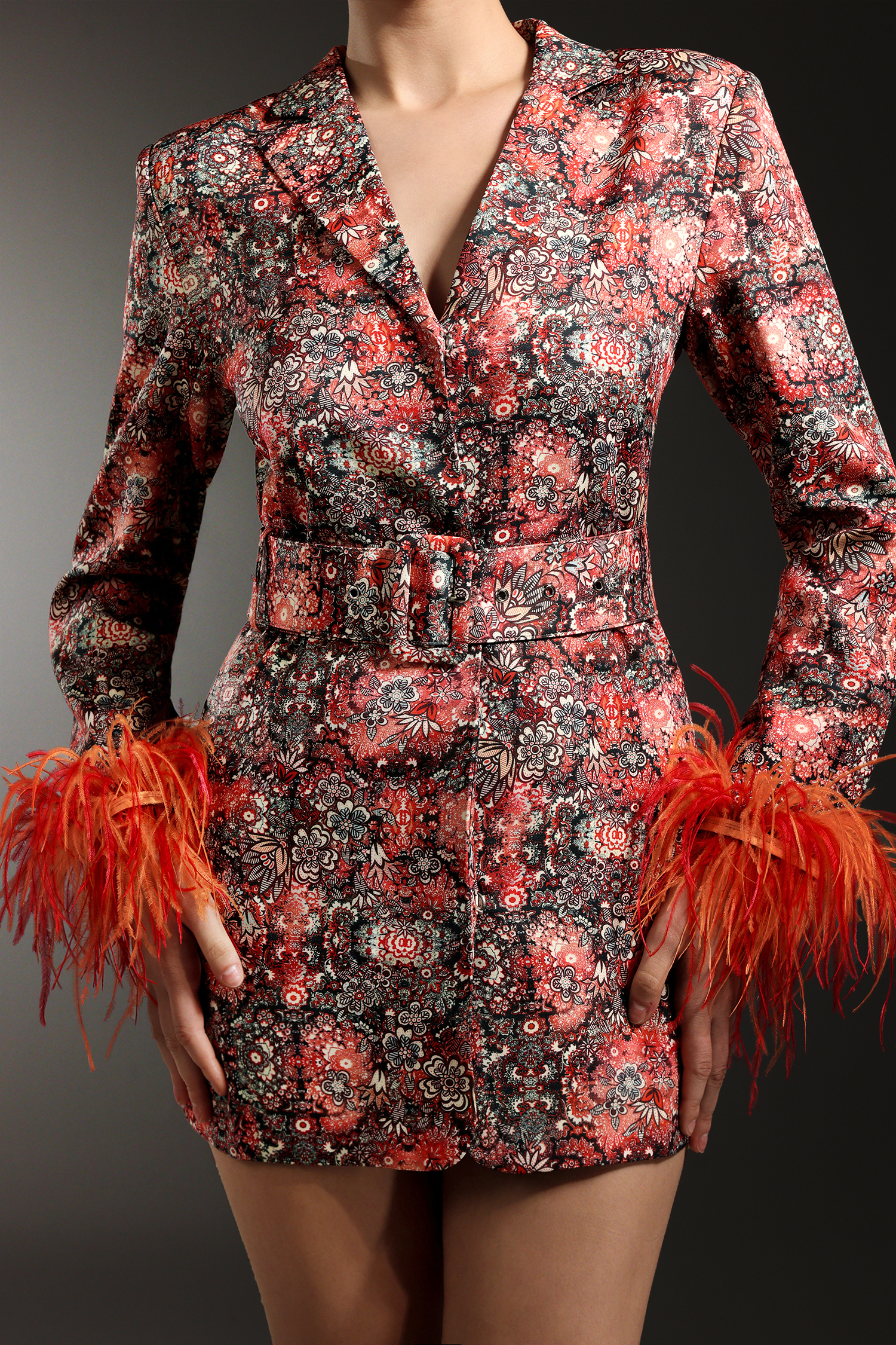 Paula Feather Printed Blazer Dress