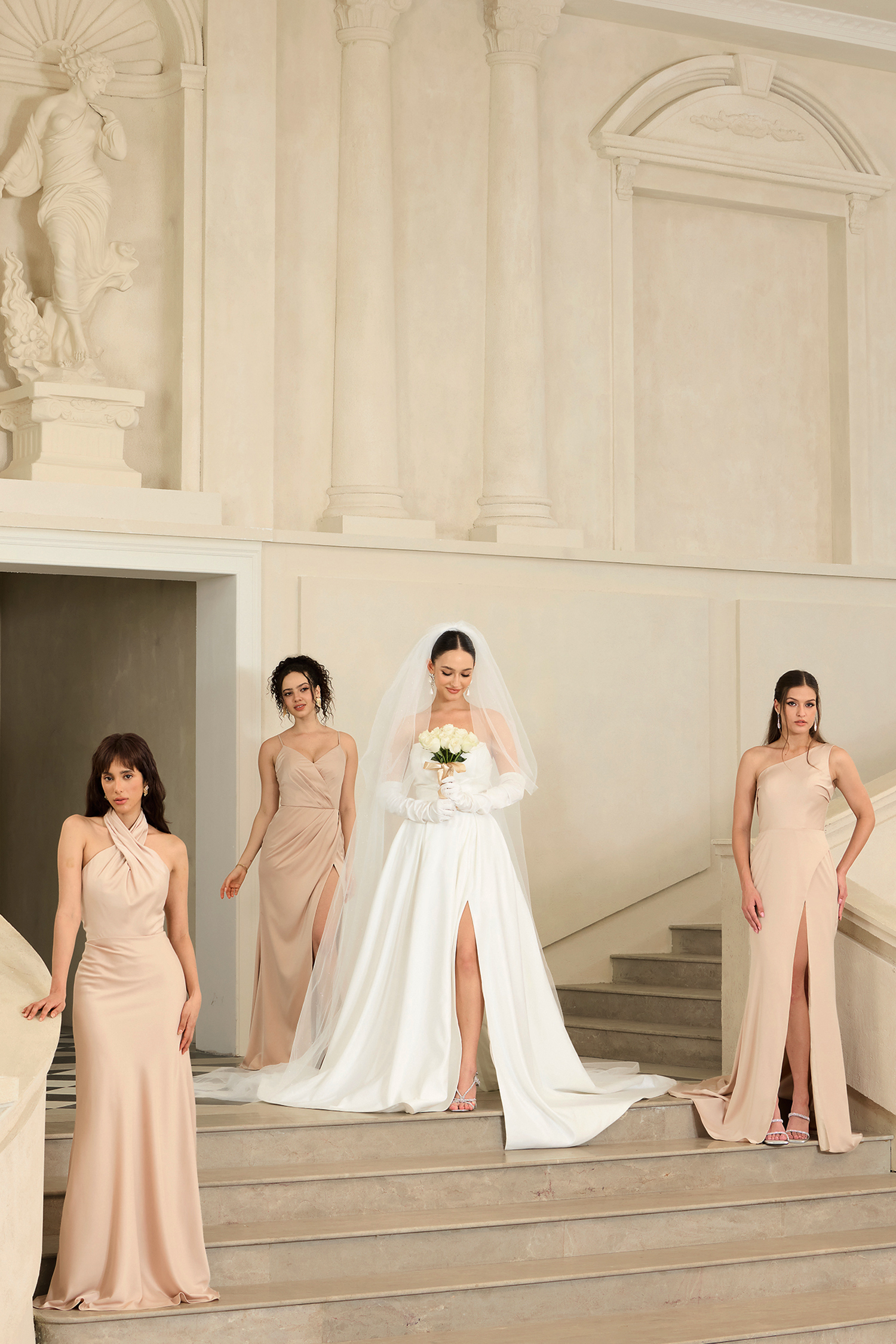 Yahir Strapless and slit wedding maxi dress