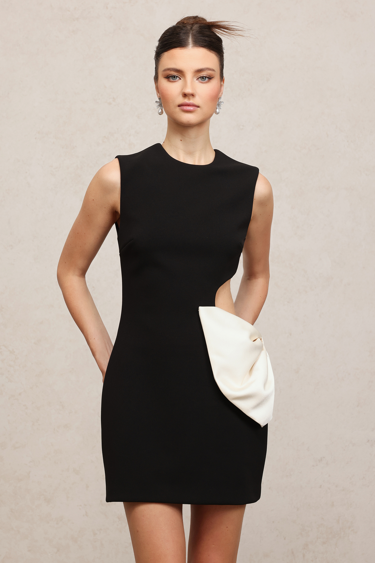 Cutout Crepe Mini Dress