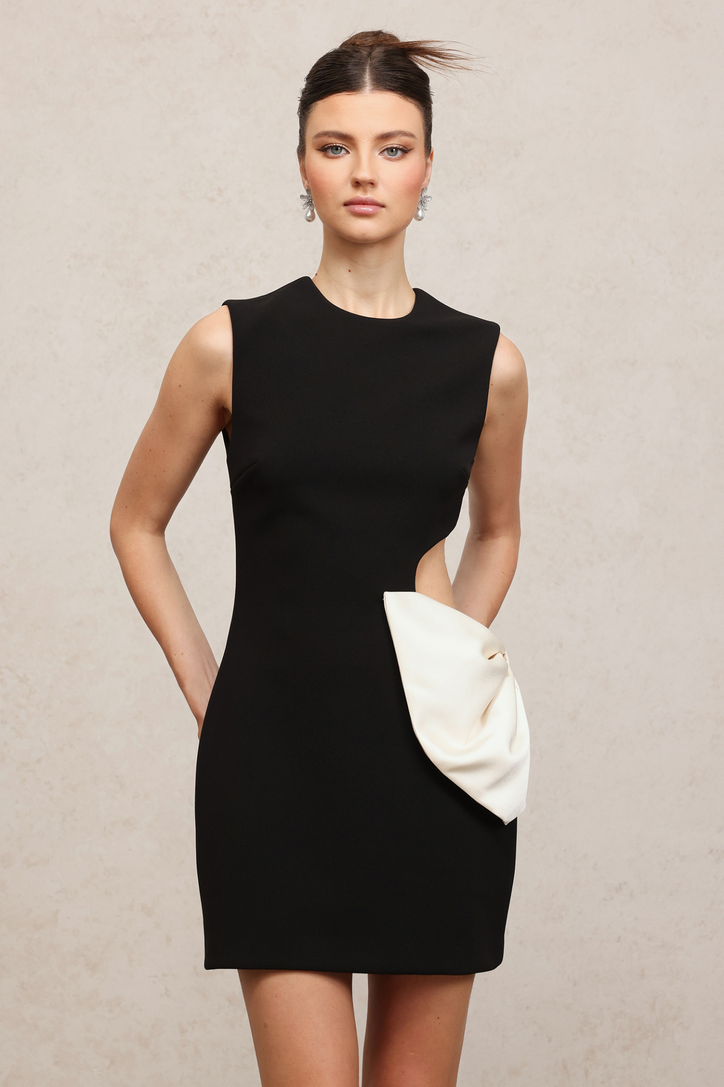 Cutout Crepe Mini Dress