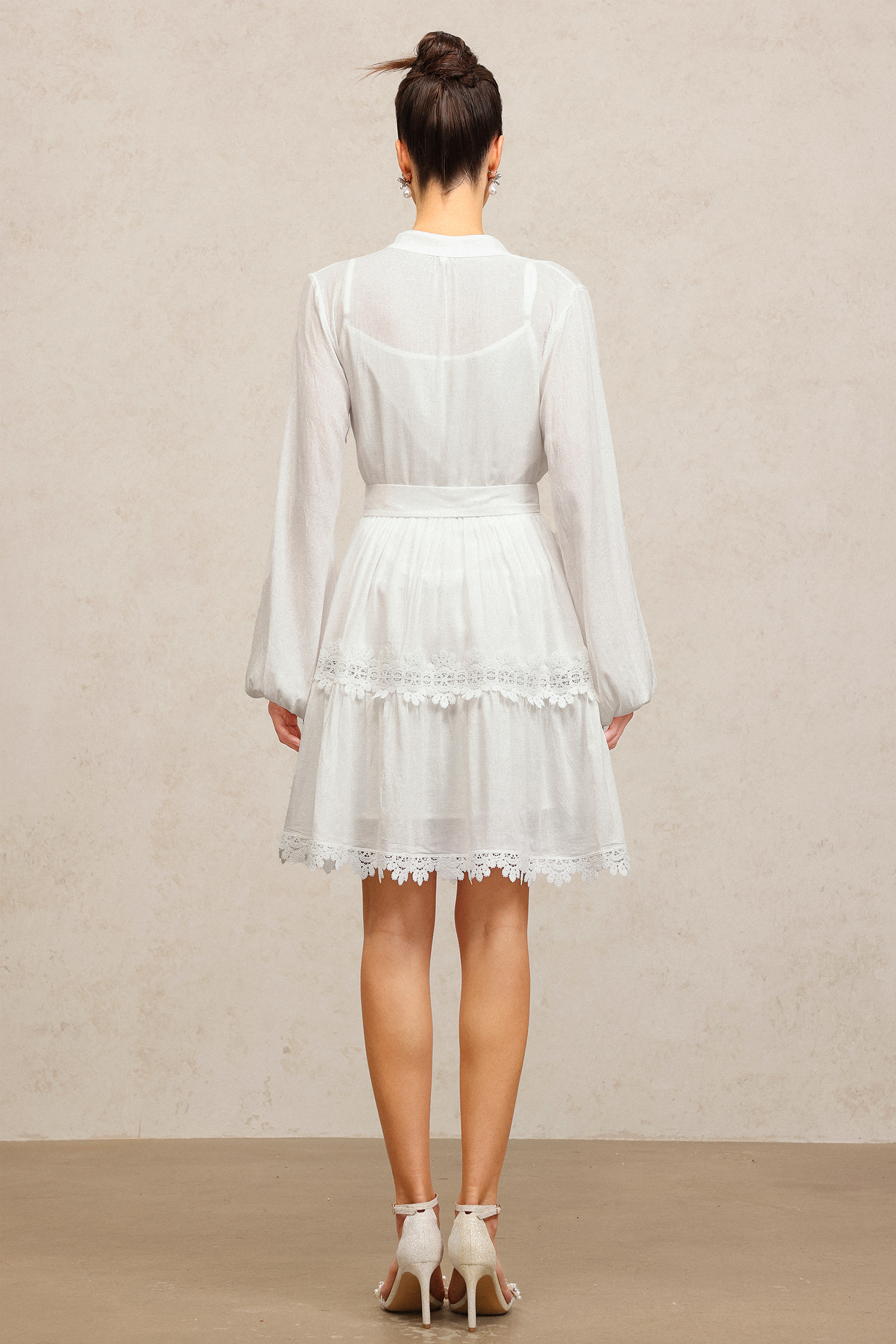 Vosa Long Sleeves Lace Mini Dress