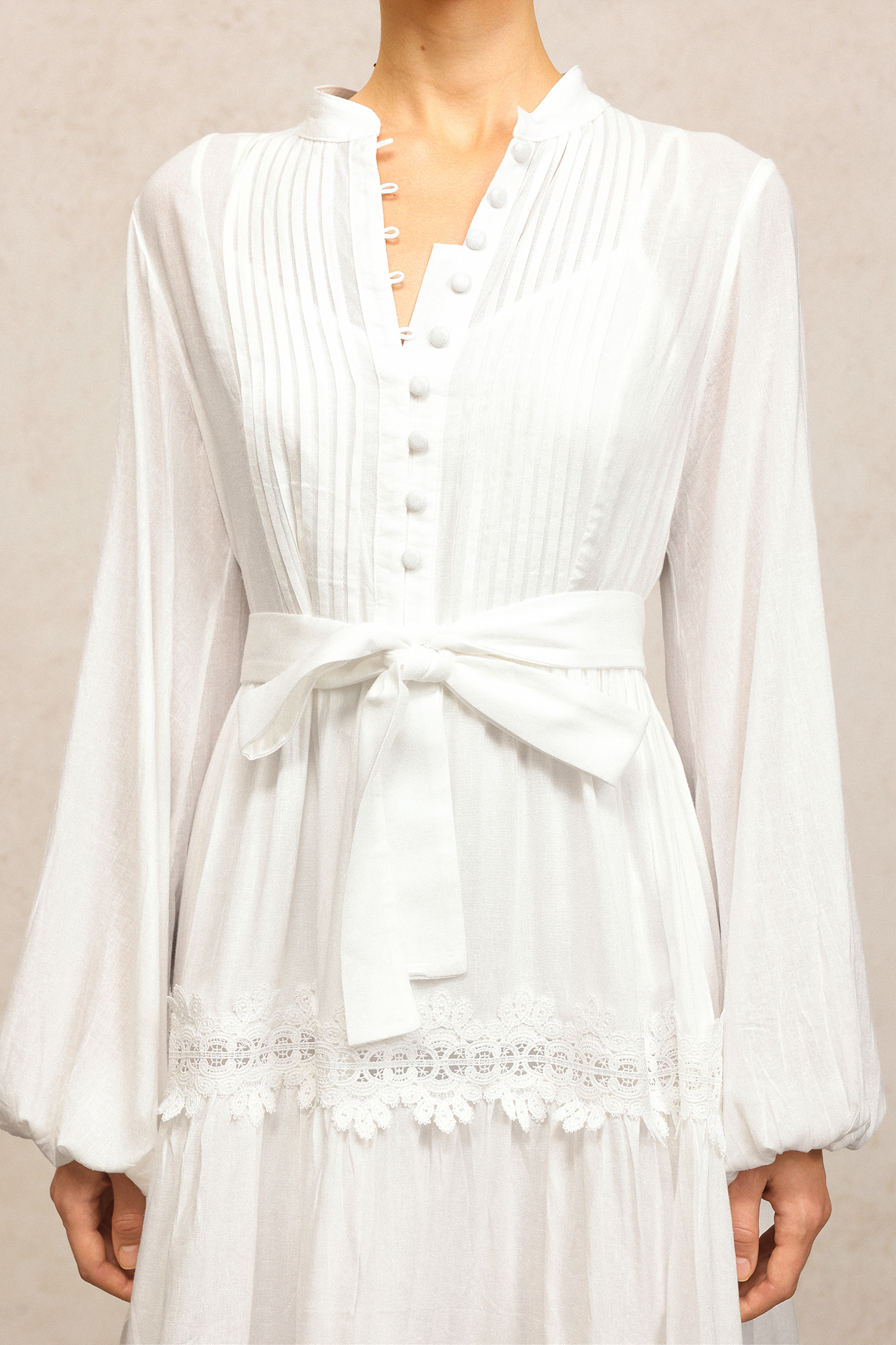 Vosa Long Sleeves Lace Mini Dress