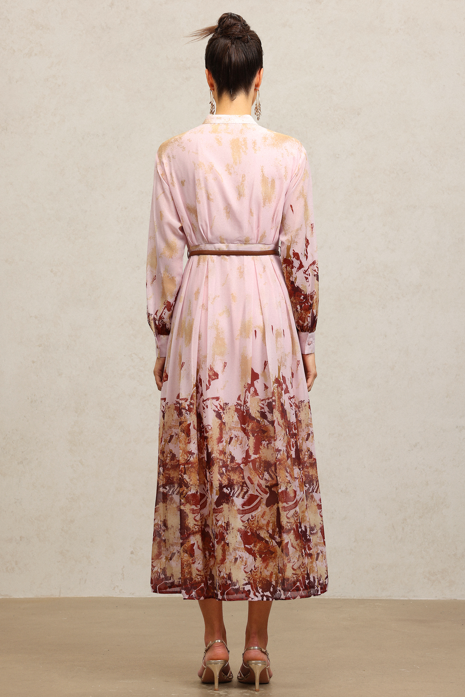 Temaie Long Sleeves Floral Printed Maxi Dress