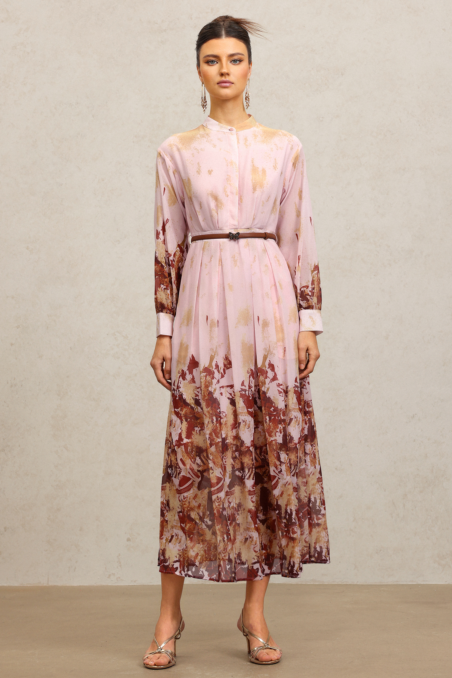 Temaie Long Sleeves Floral Printed Maxi Dress