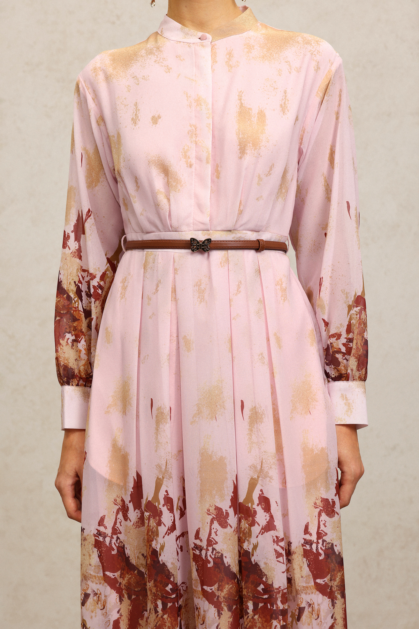 Temaie Long Sleeves Floral Printed Maxi Dress