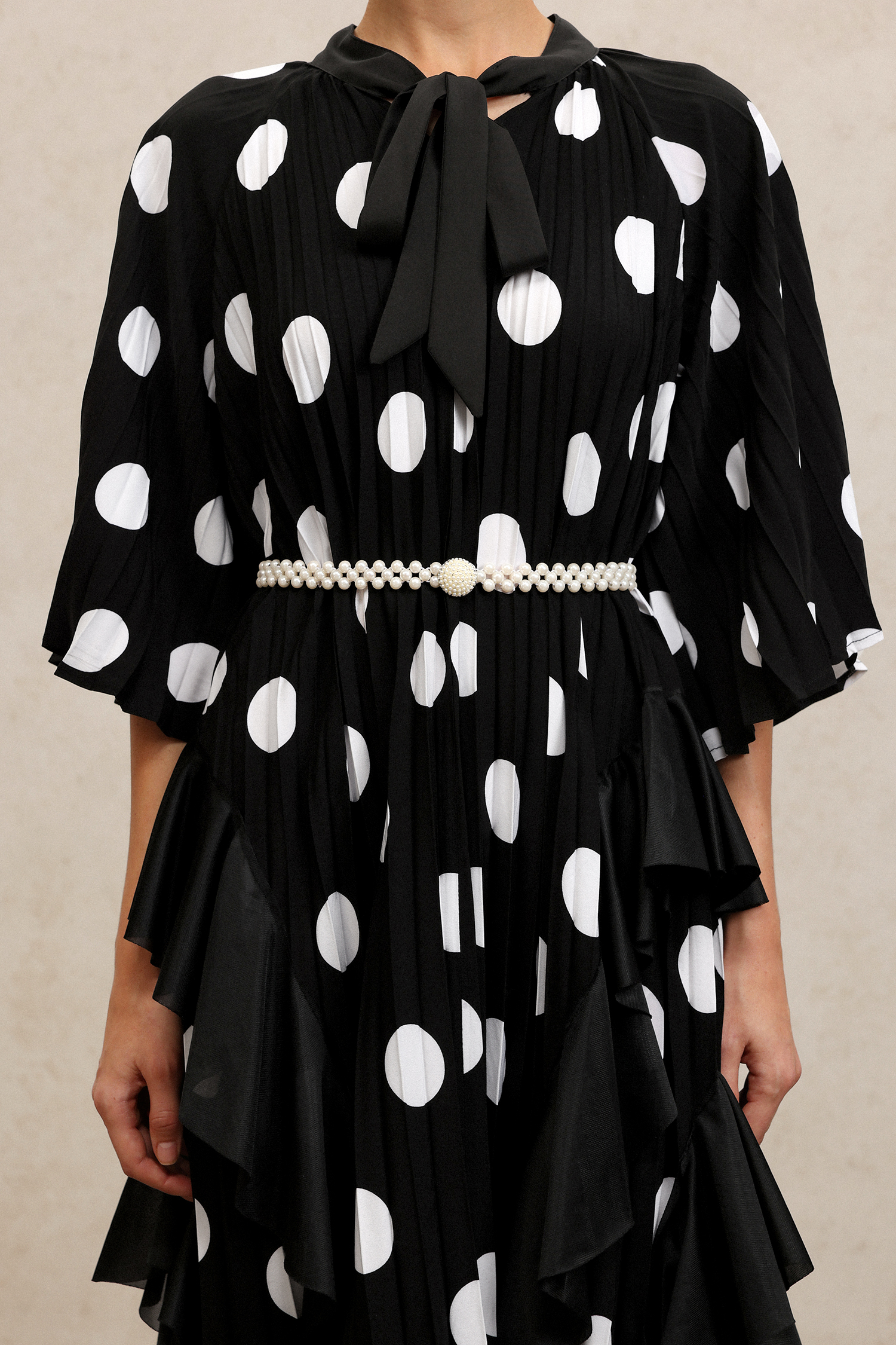 Quanne Short Sleeves Folds Maxi Dress